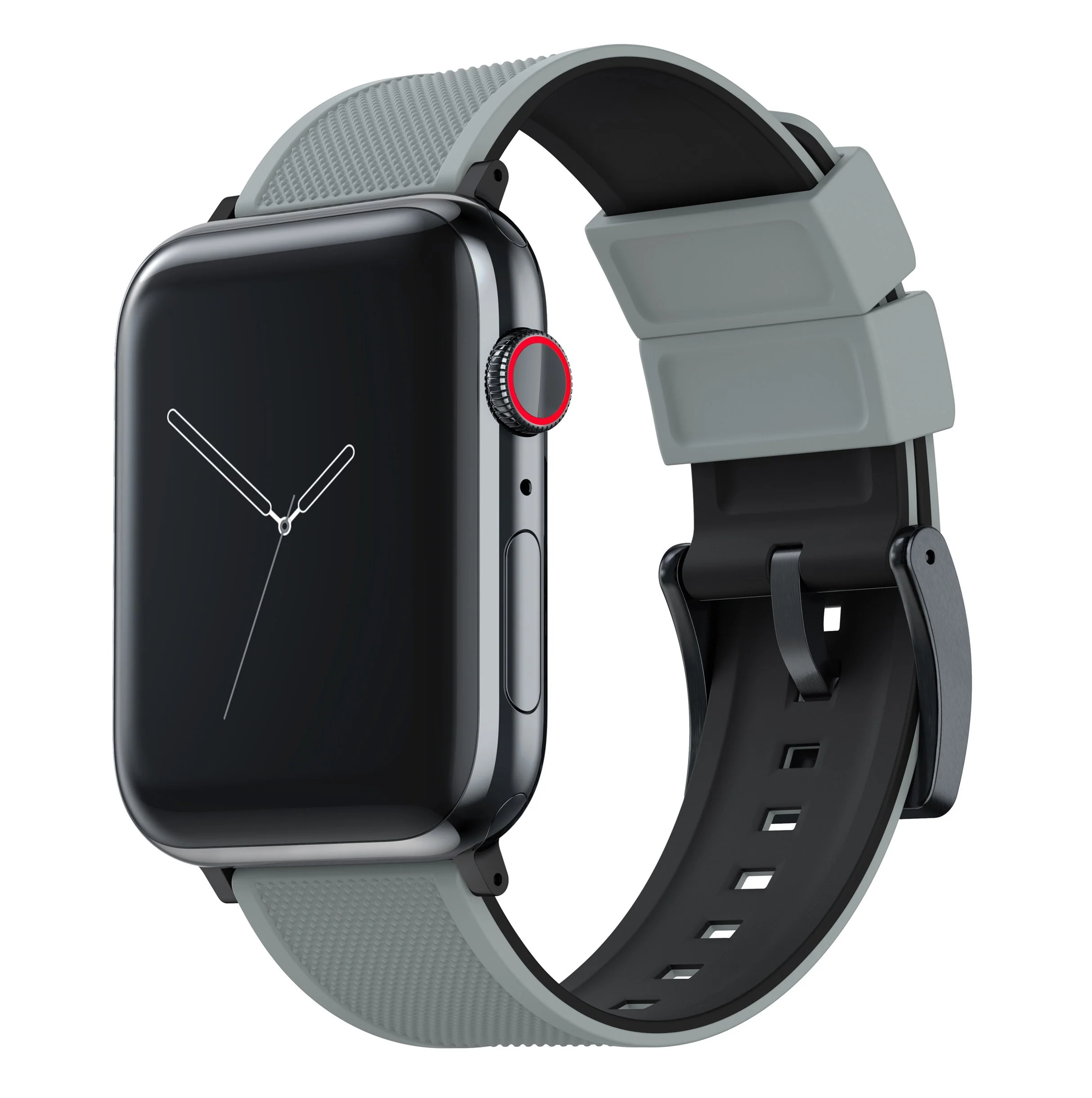 Apple Watch Elite Silicone Cool Grey Top Black Bottom Watch Band - Image 2