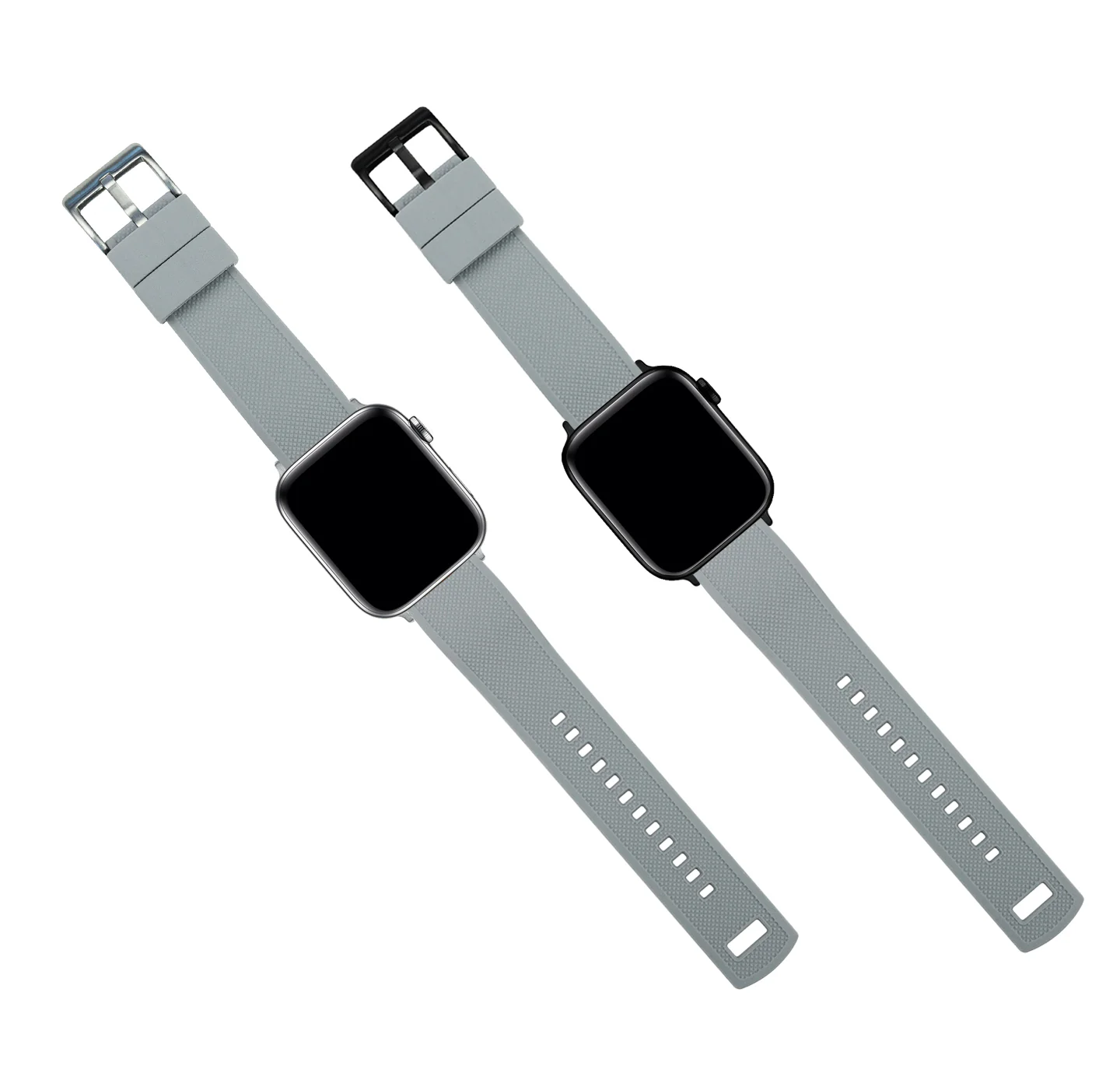 Apple Watch Elite Silicone Cool Grey Top Black Bottom Watch Band - Image 6