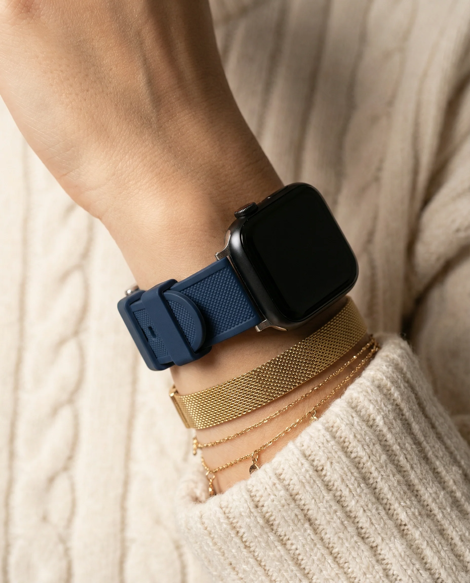 Apple Watch Elite Silicone Navy Blue Watch Band (Women's) - Image 3