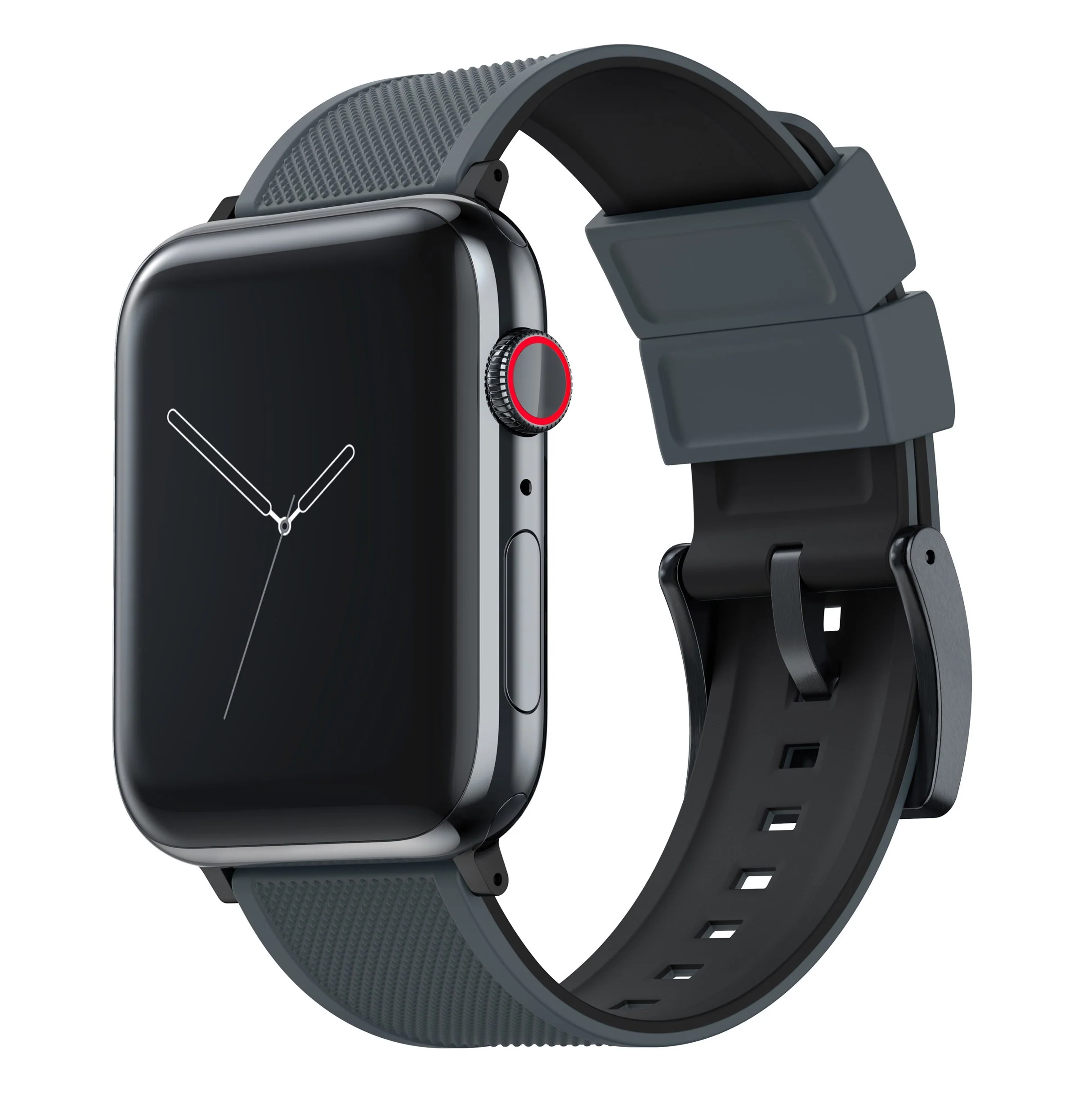 Apple Watch Elite Silicone Smoke Grey Top Black Bottom Watch Band - Image 2