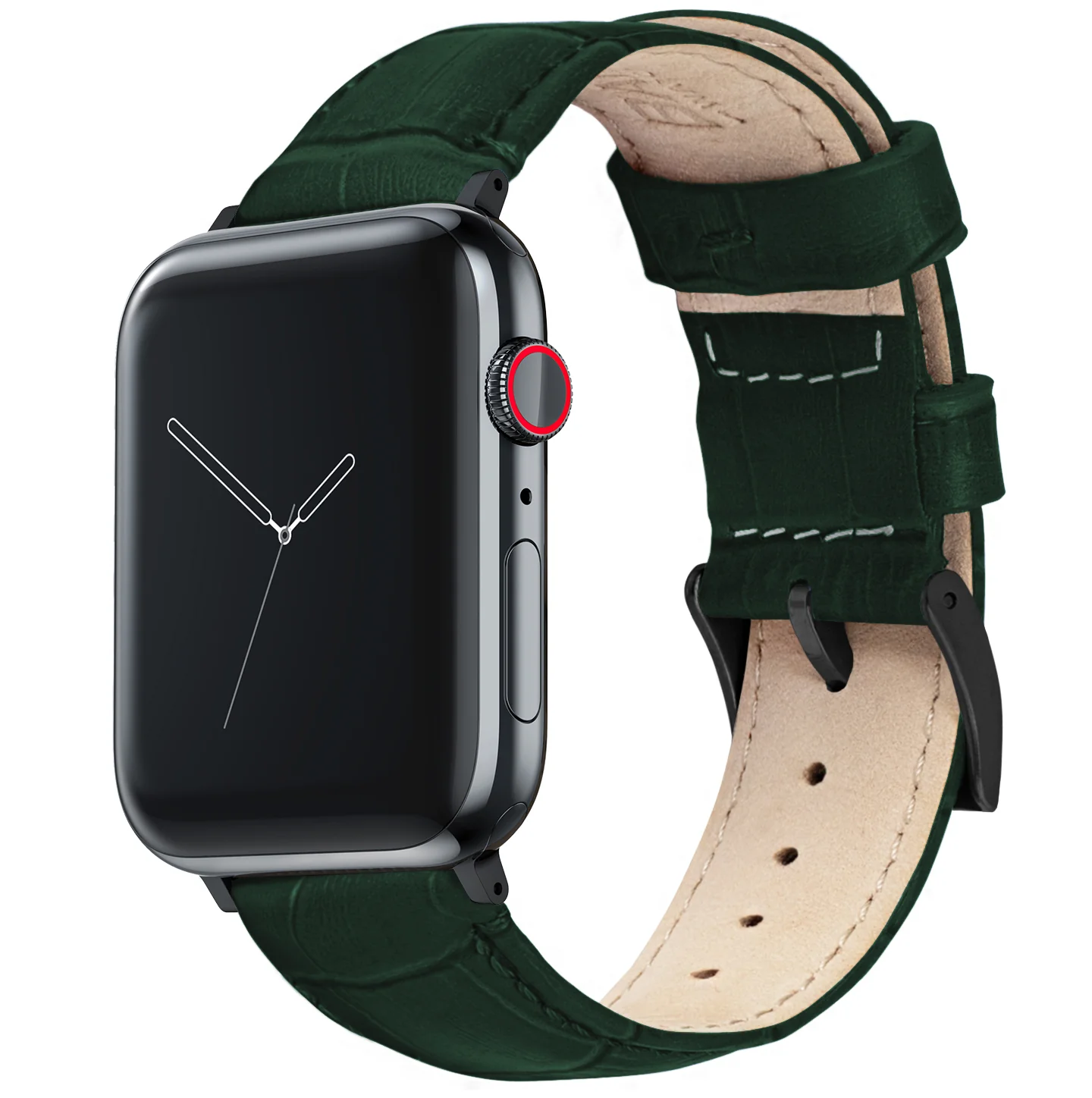 Apple Watch Forest Green Alligator Grain Leather Watch Band - Image 2
