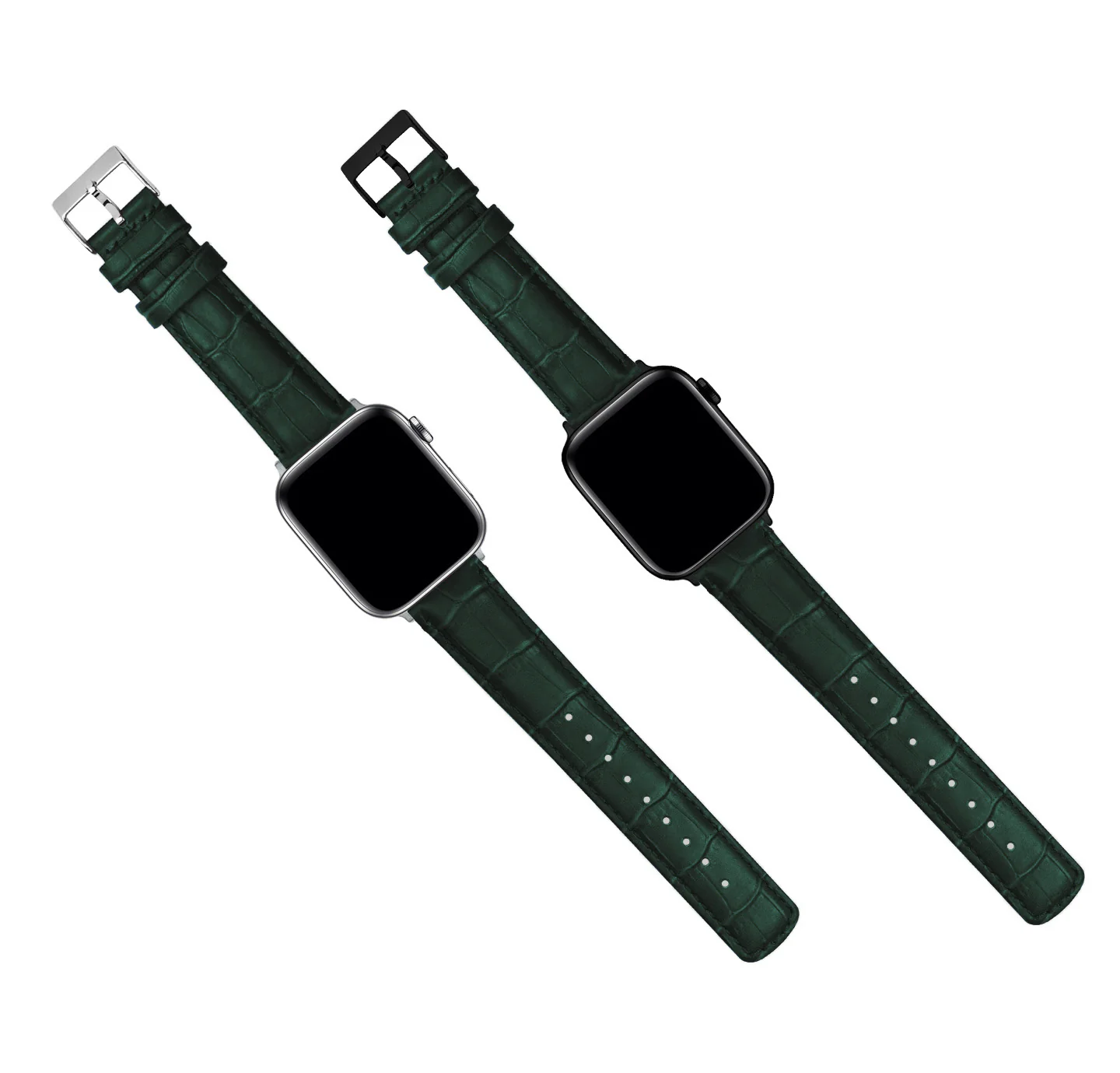 Apple Watch Forest Green Alligator Grain Leather Watch Band - Image 4