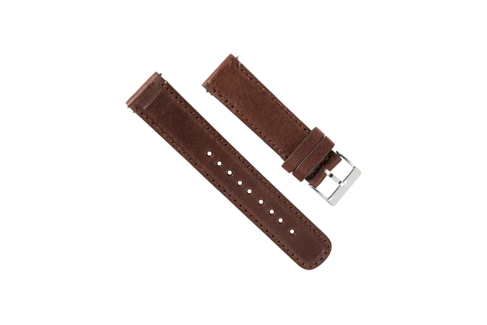 Apple Watch Genuine French Calfskin Brown Leather Watch Band, Crafted in the USA - Image 3