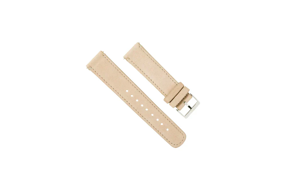 Apple Watch Genuine Nubuck Beige Leather Watch Band, Crafted in the USA - Image 3