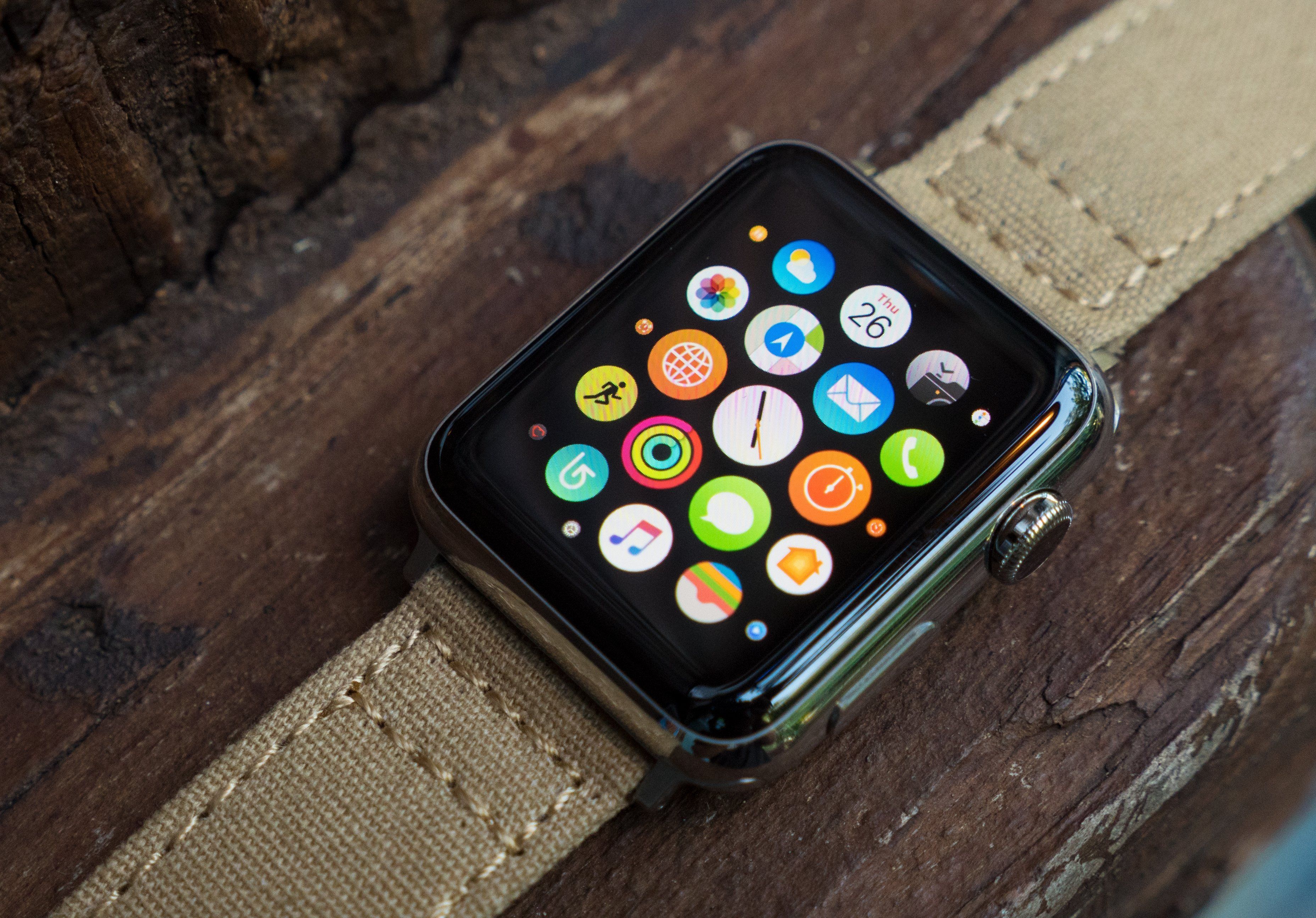 Apple Watch Khaki Canvas Watch Band - Image 3