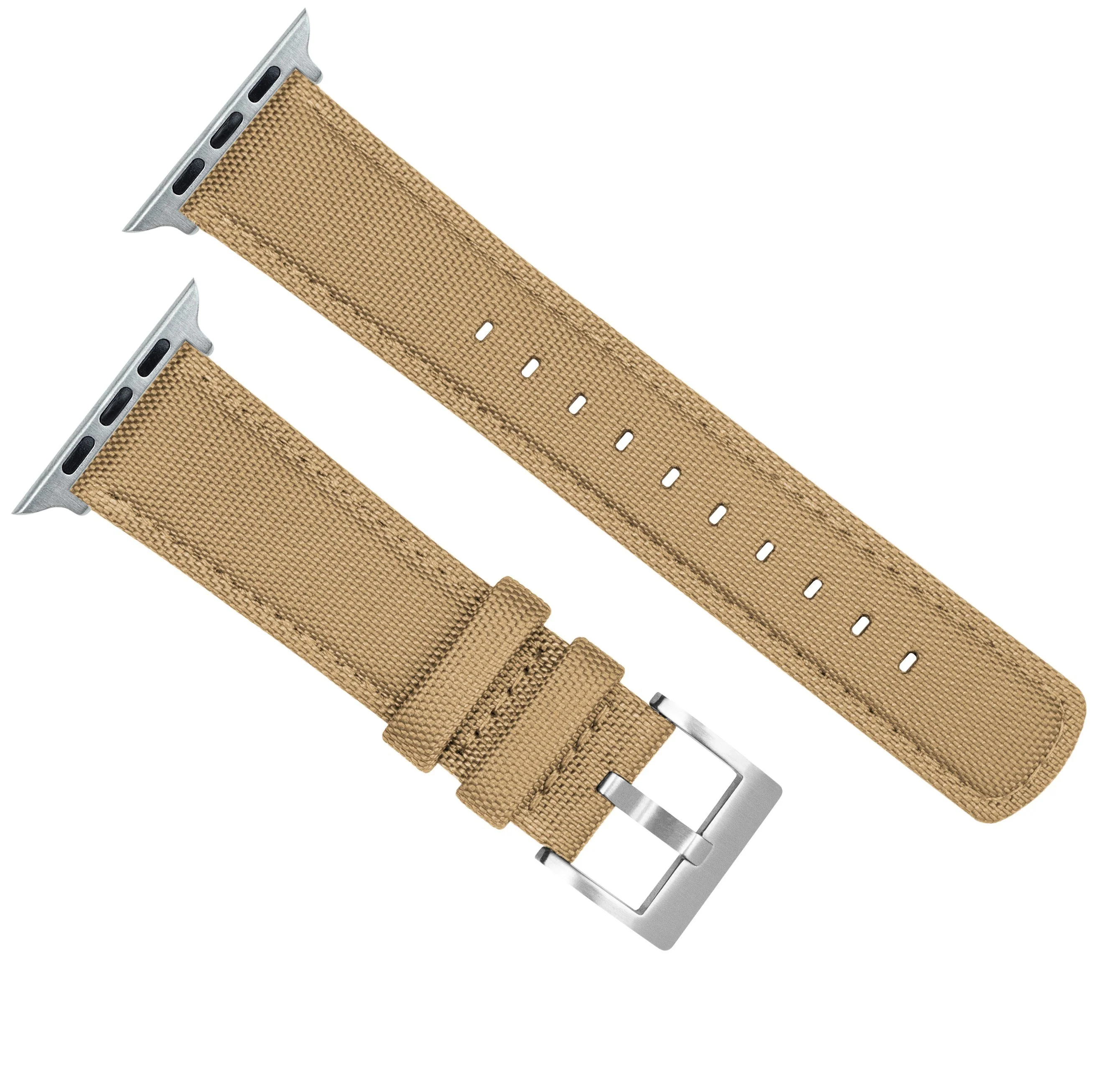 Apple Watch Khaki Tan Sailcloth Watch Band - Image 5
