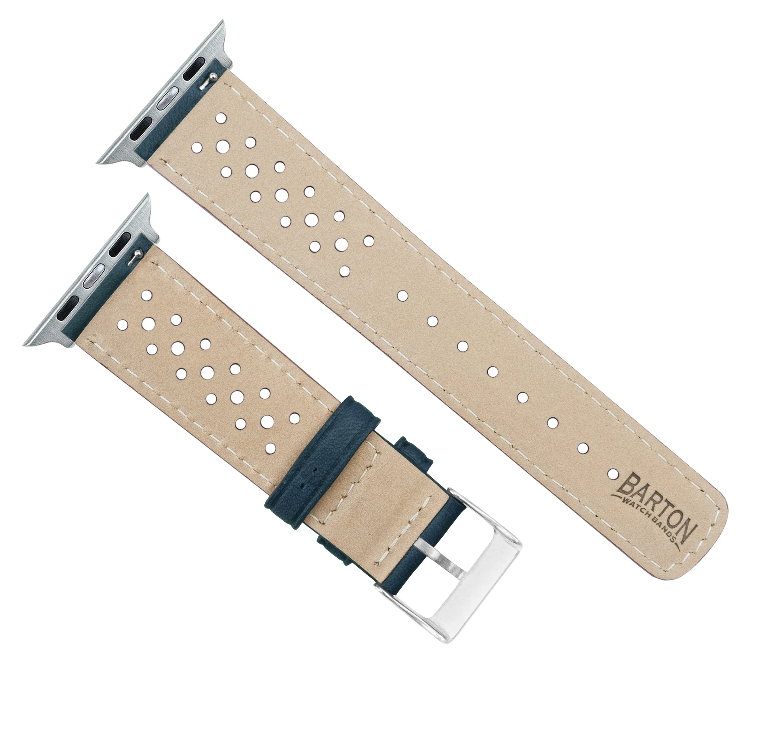Apple Watch Navy Blue Racing Horween Leather Watch Band - Image 10