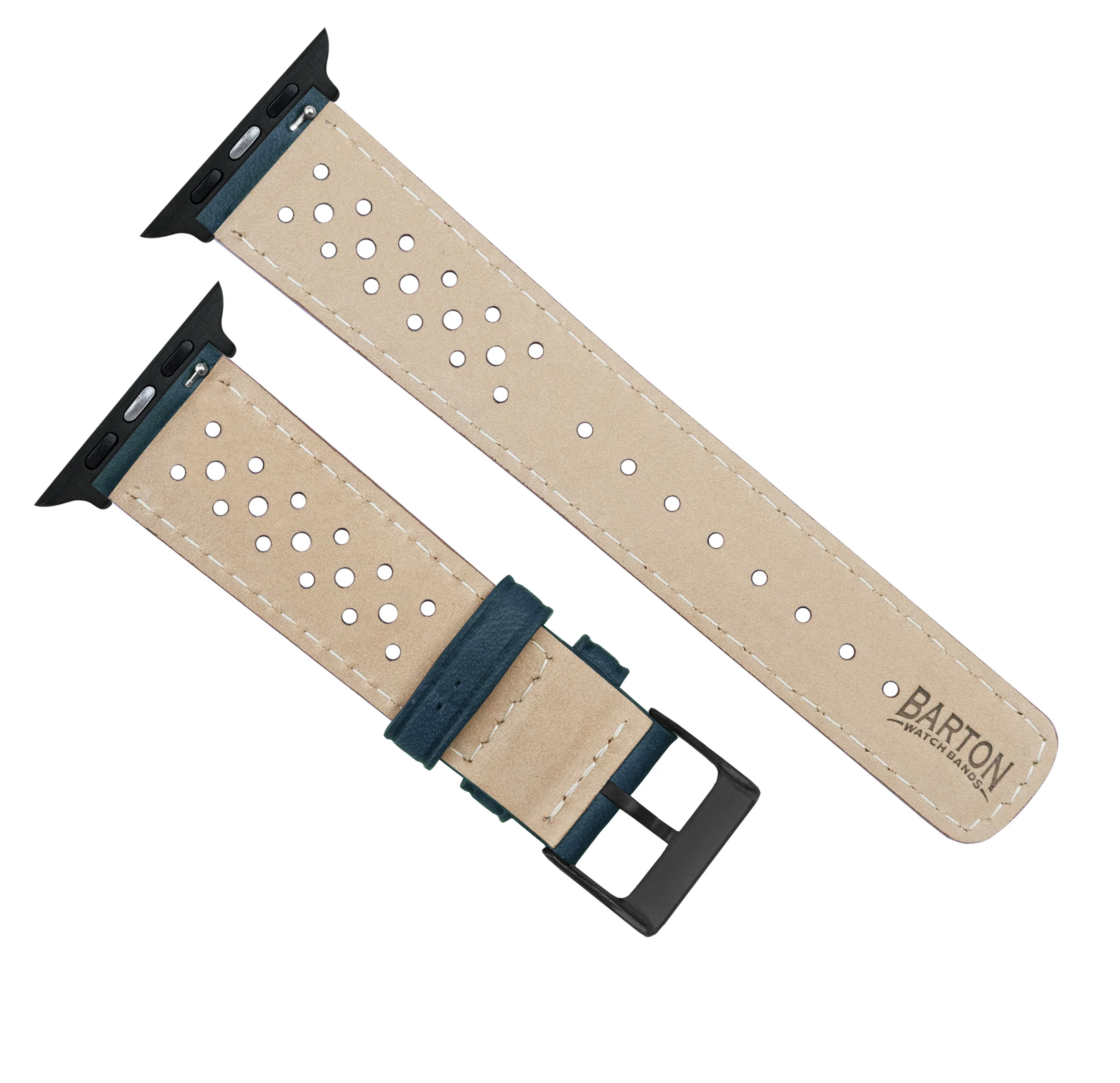 Apple Watch Navy Blue Racing Horween Leather Watch Band - Image 11