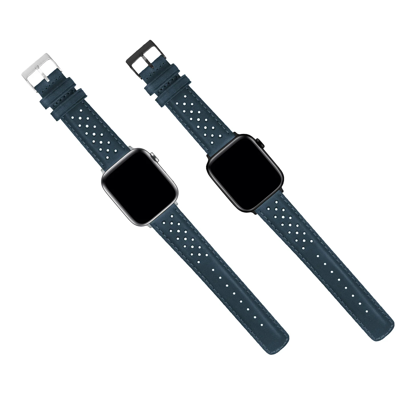 Apple Watch Navy Blue Racing Horween Leather Watch Band - Image 2