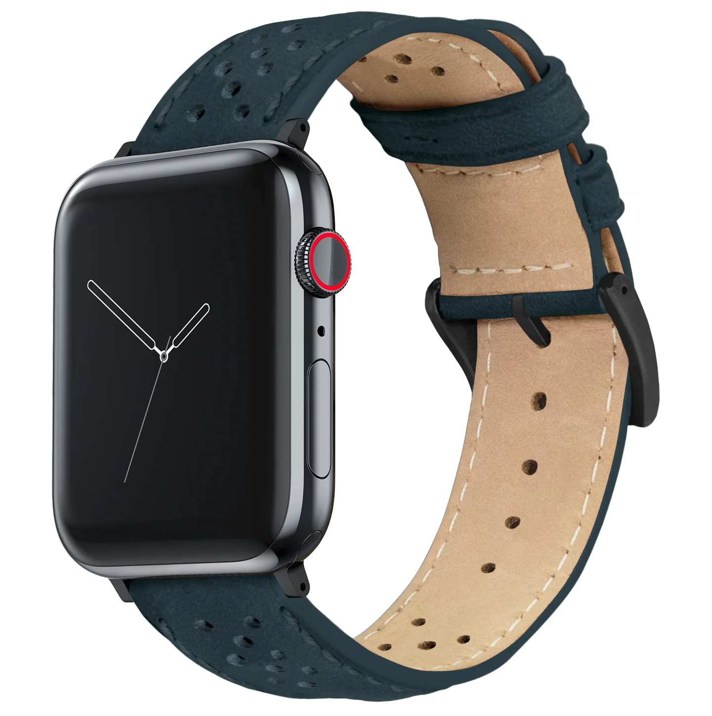 Apple Watch Navy Blue Racing Horween Leather Watch Band - Image 3