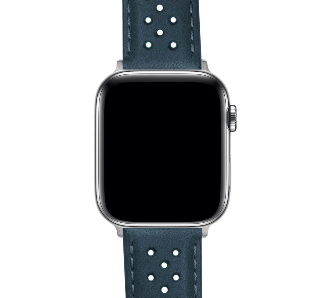 Apple Watch Navy Blue Racing Horween Leather Watch Band - Image 6