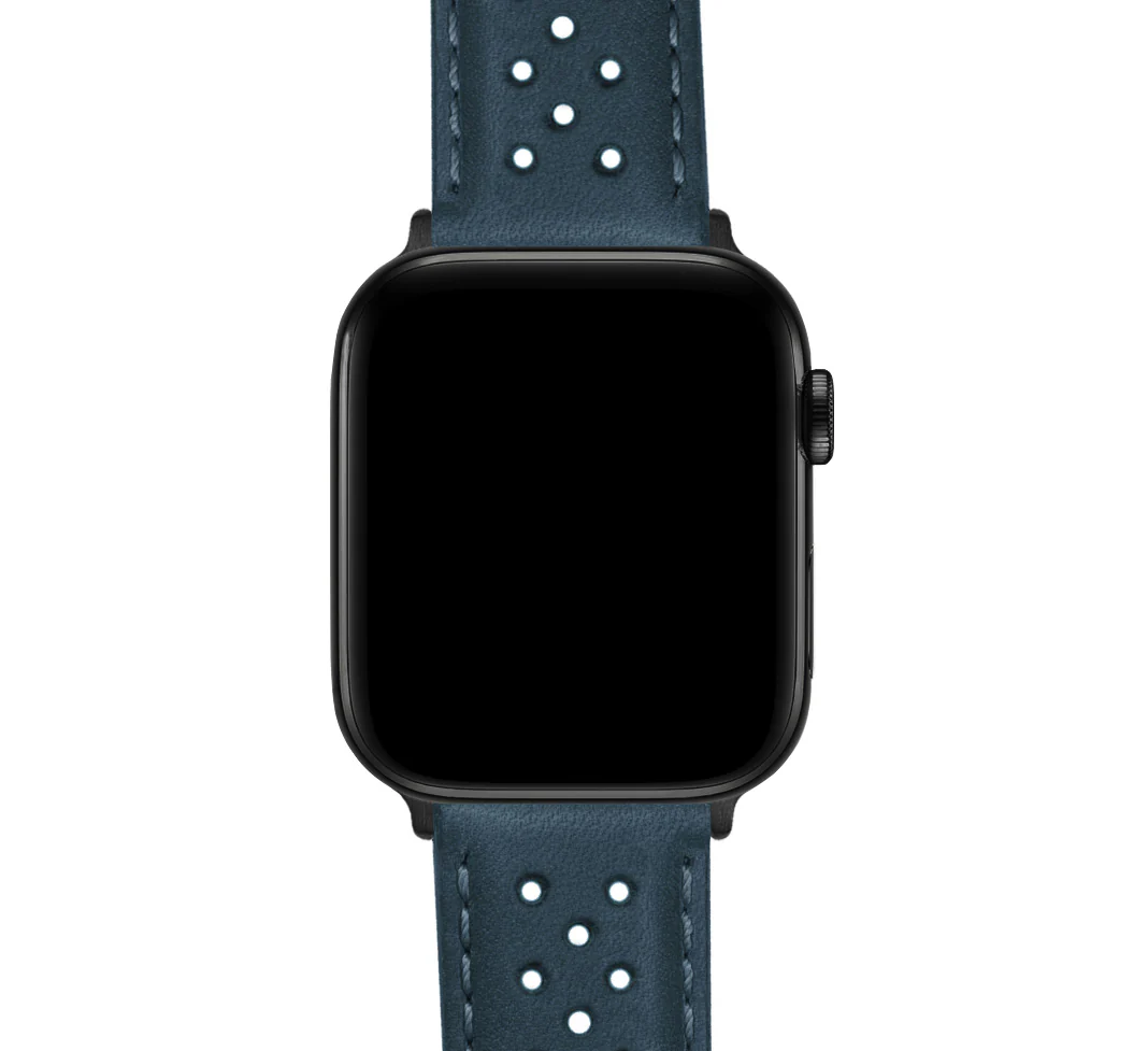 Apple Watch Navy Blue Racing Horween Leather Watch Band - Image 7
