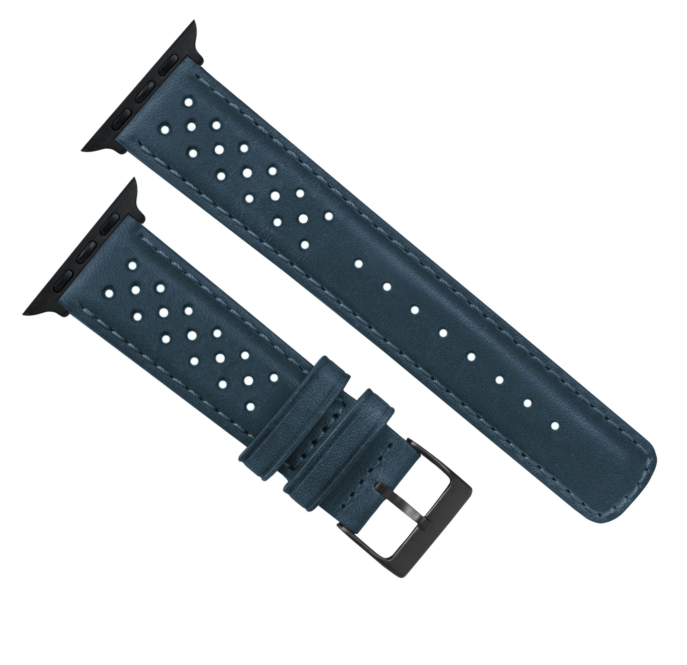 Apple Watch Navy Blue Racing Horween Leather Watch Band - Image 8