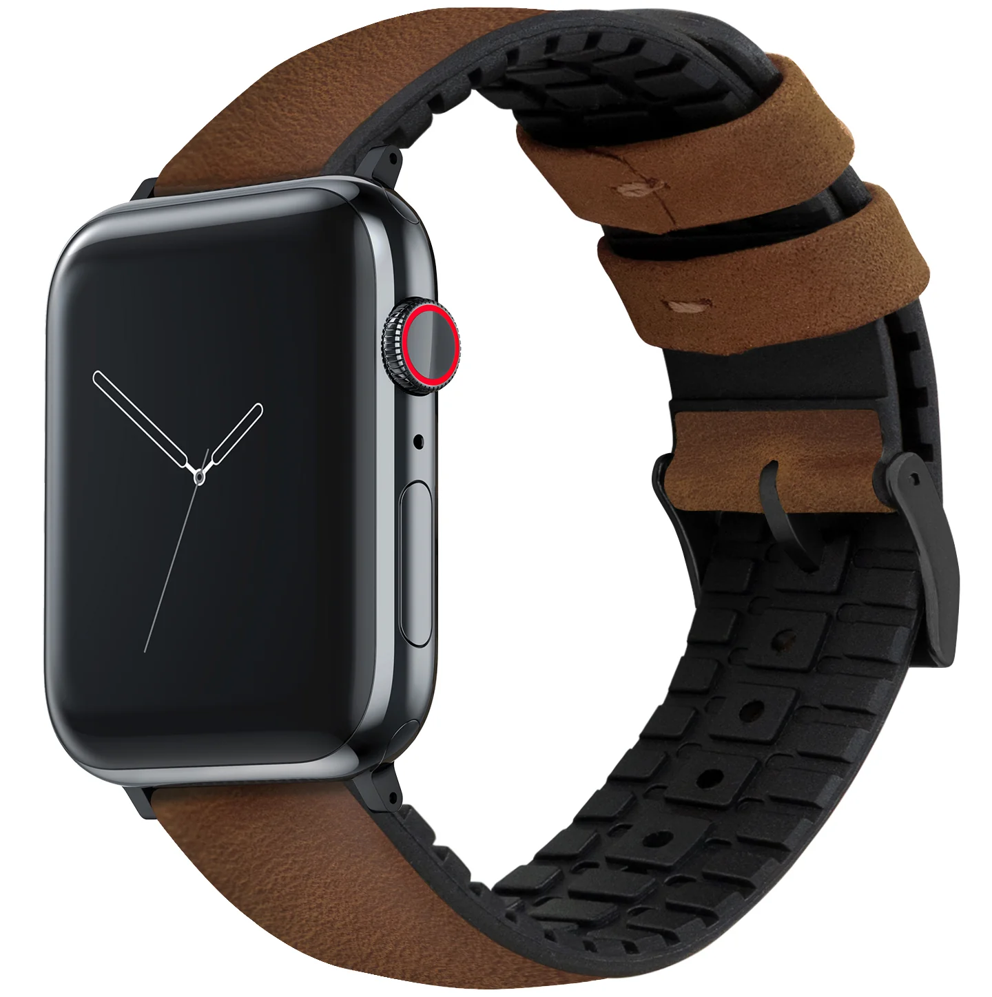 Apple Watch Oak Brown Leather Hybrid Watch Band - Image 6