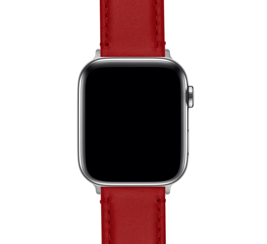 Apple Watch Red Leather Stitching Watch Band - Image 4