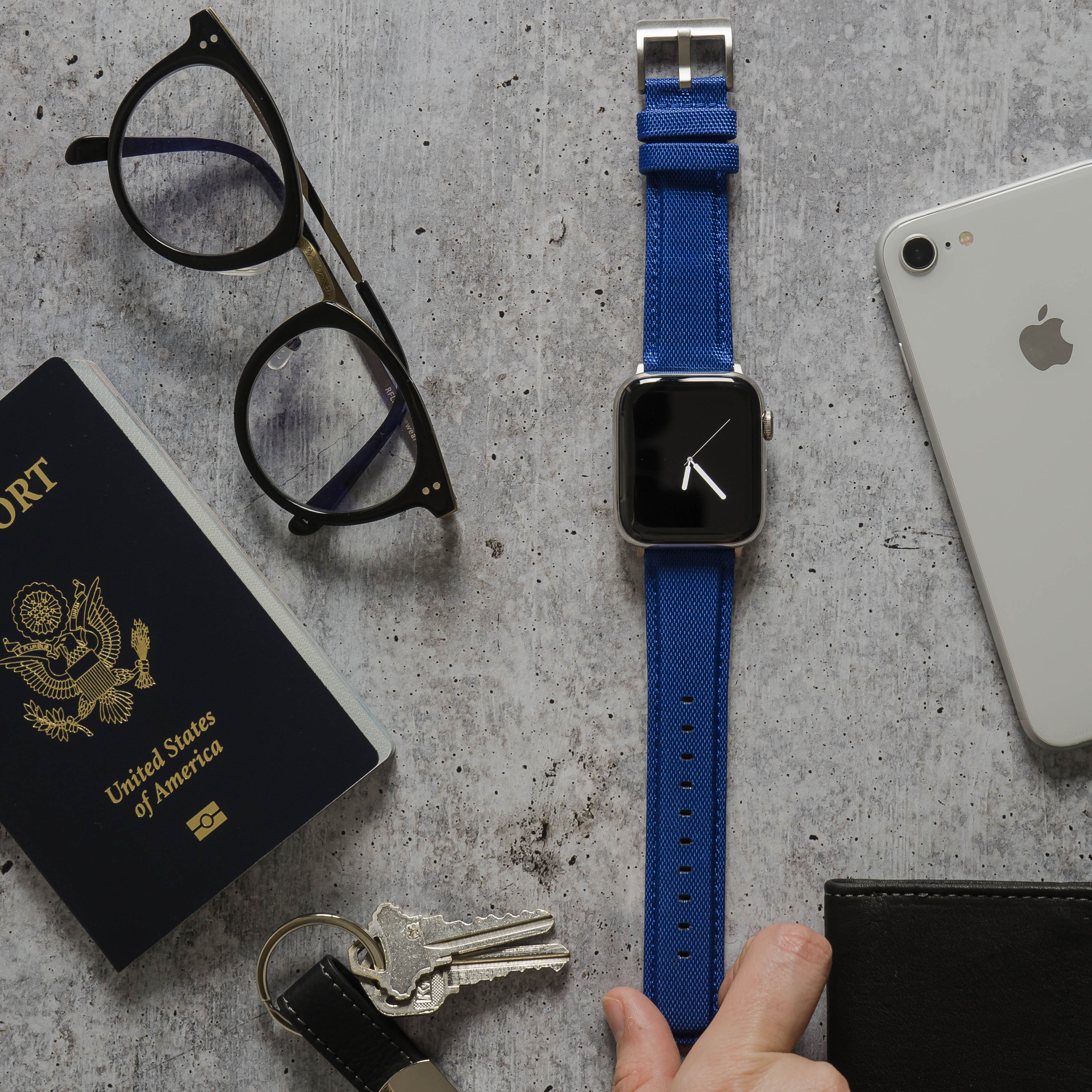 Apple Watch Royal Blue Sailcloth Watch Band - Image 3