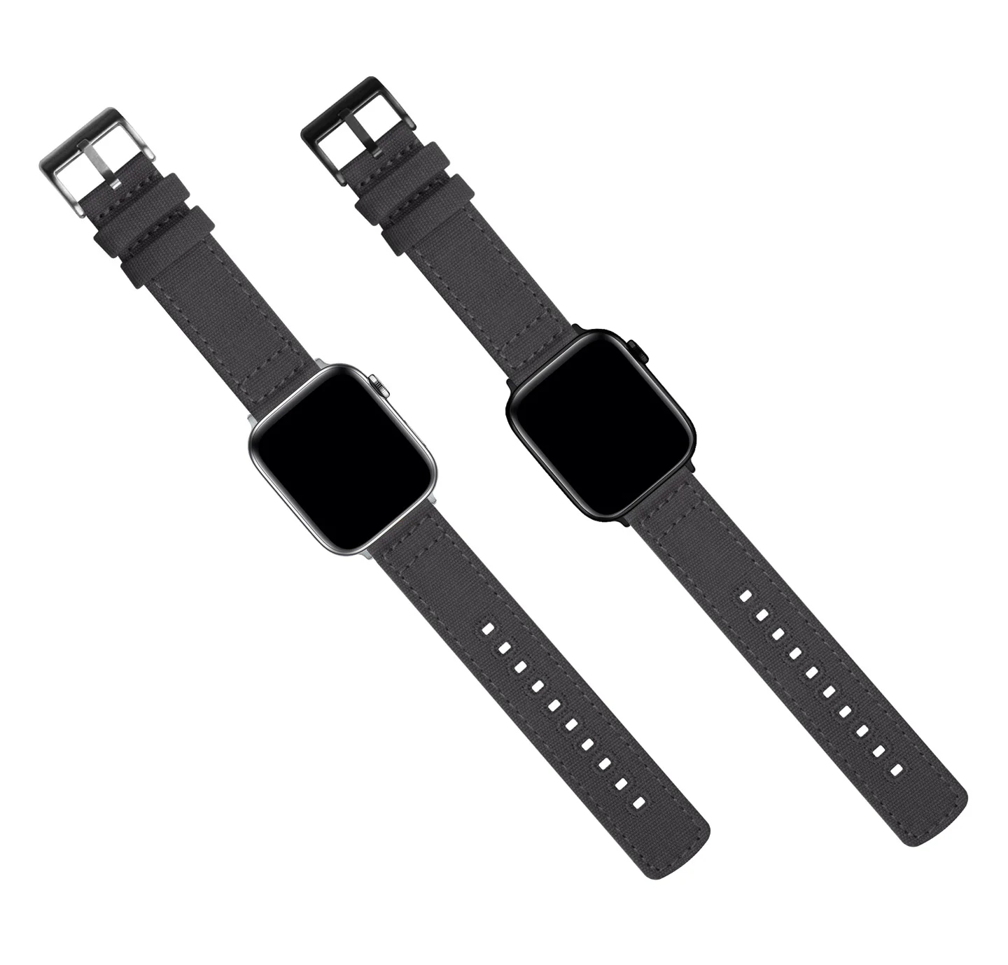 Apple Watch Smoke Grey Canvas Watch Band - Image 2