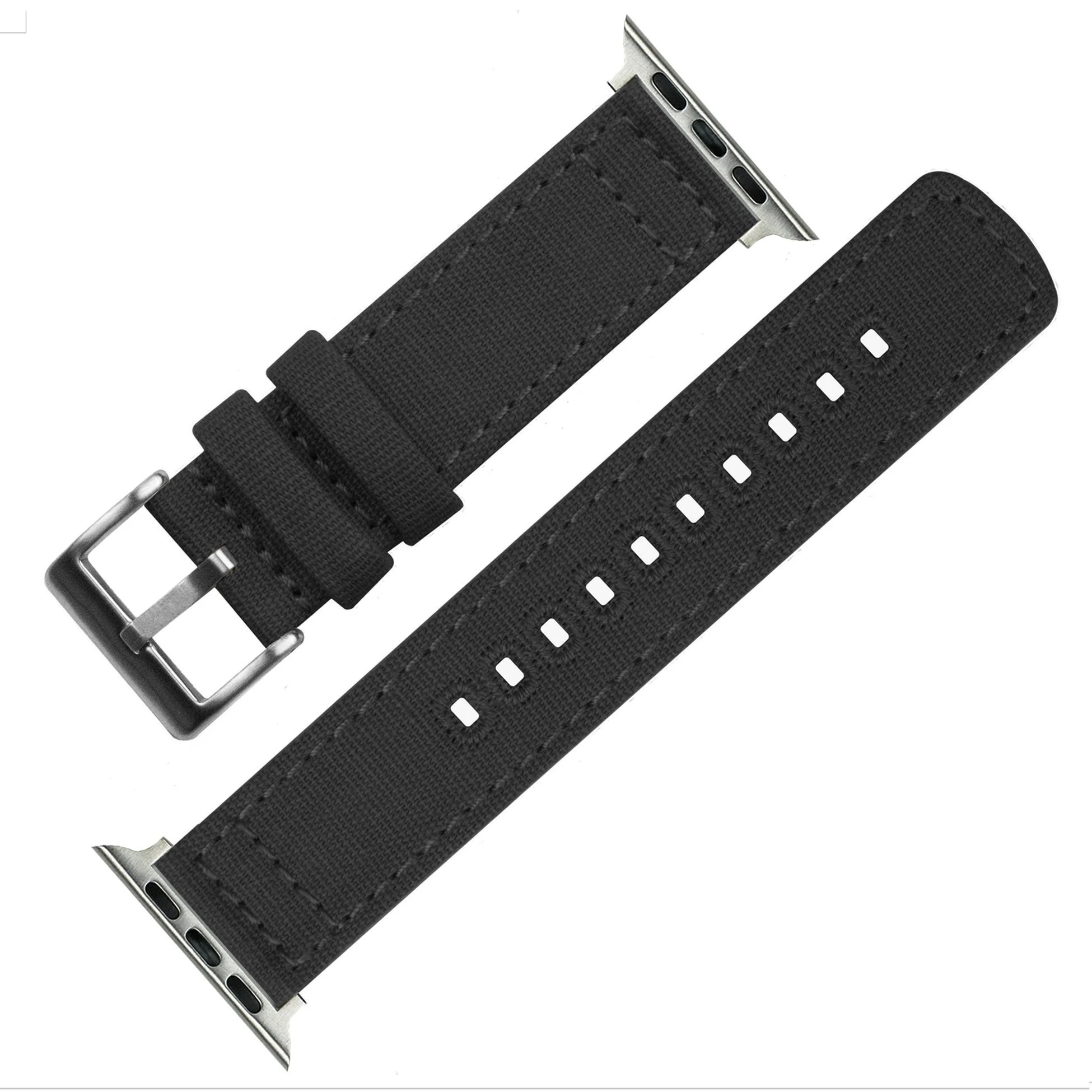 Apple Watch Smoke Grey Canvas Watch Band - Image 5