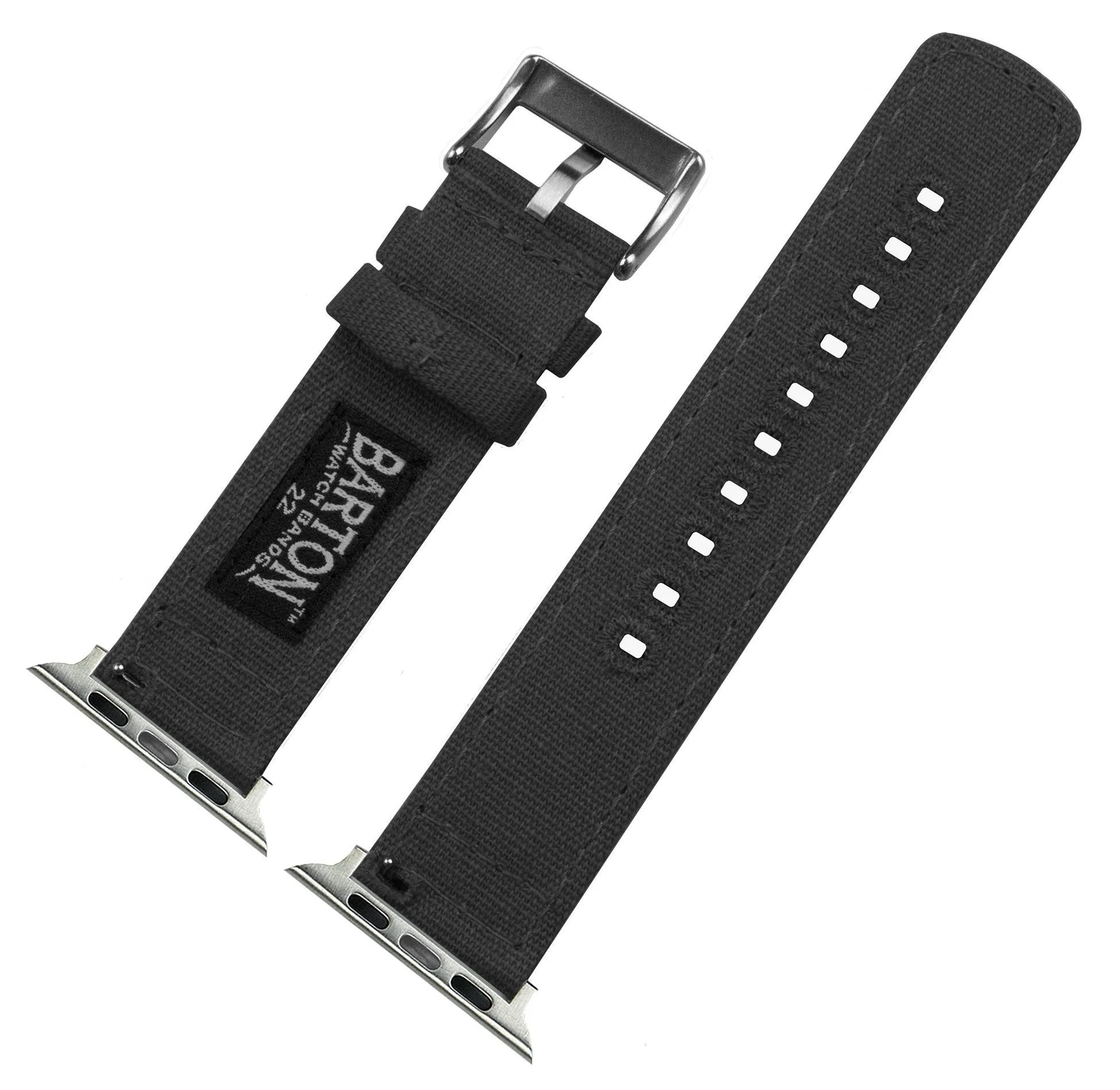 Apple Watch Smoke Grey Canvas Watch Band - Image 6