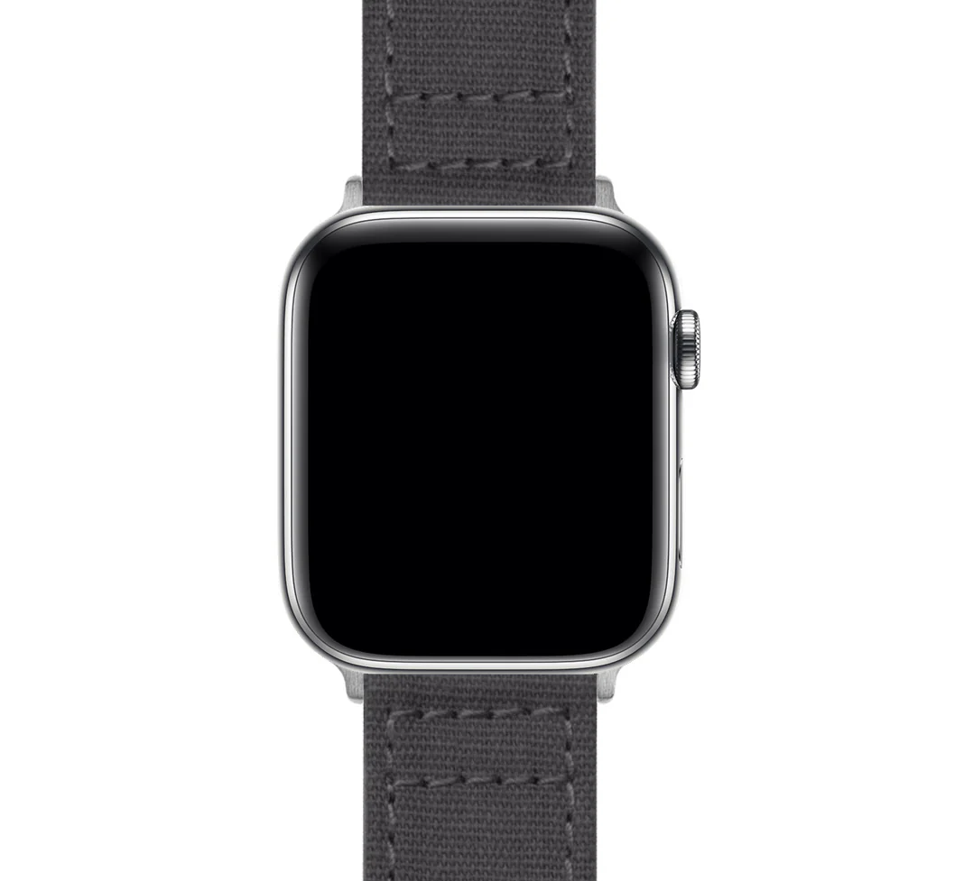 Apple Watch Smoke Grey Canvas Watch Band - Image 8