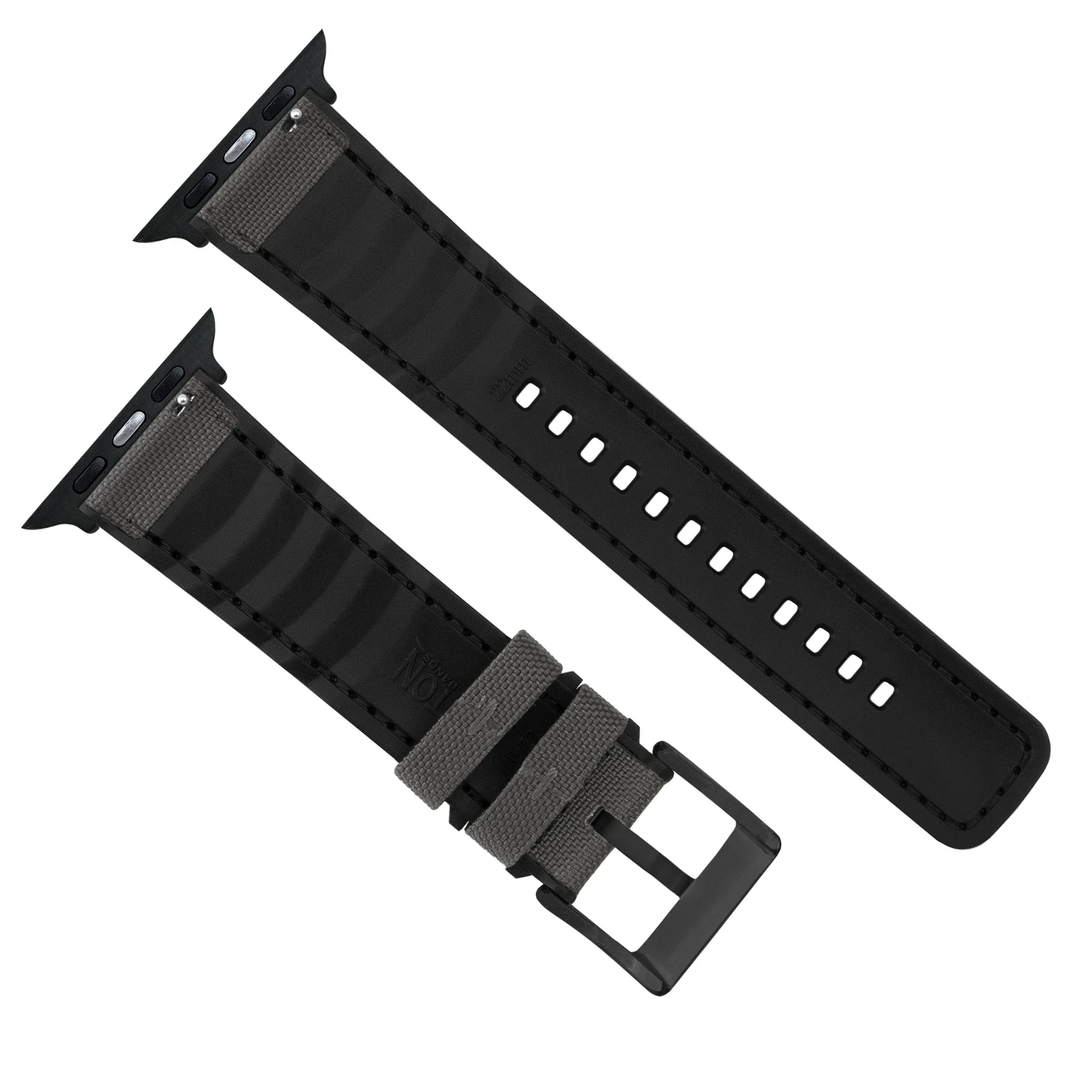 Apple Watch Smoke Grey Cordura Fabric And Silicone Hybrid Watch Band - Image 8