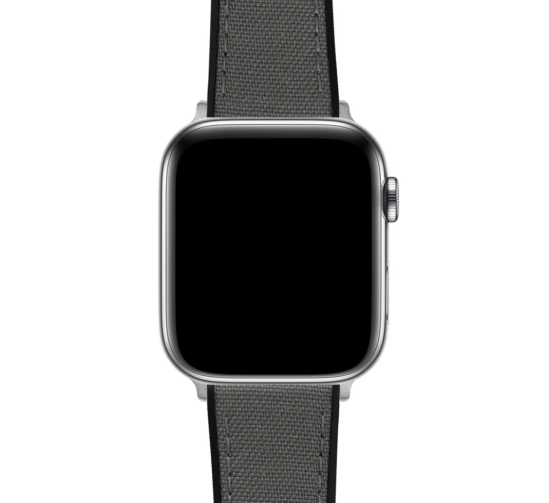 Apple Watch Smoke Grey Cordura Fabric And Silicone Hybrid Watch Band - Image 10