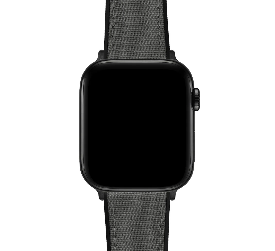 Apple Watch Smoke Grey Cordura Fabric And Silicone Hybrid Watch Band - Image 11