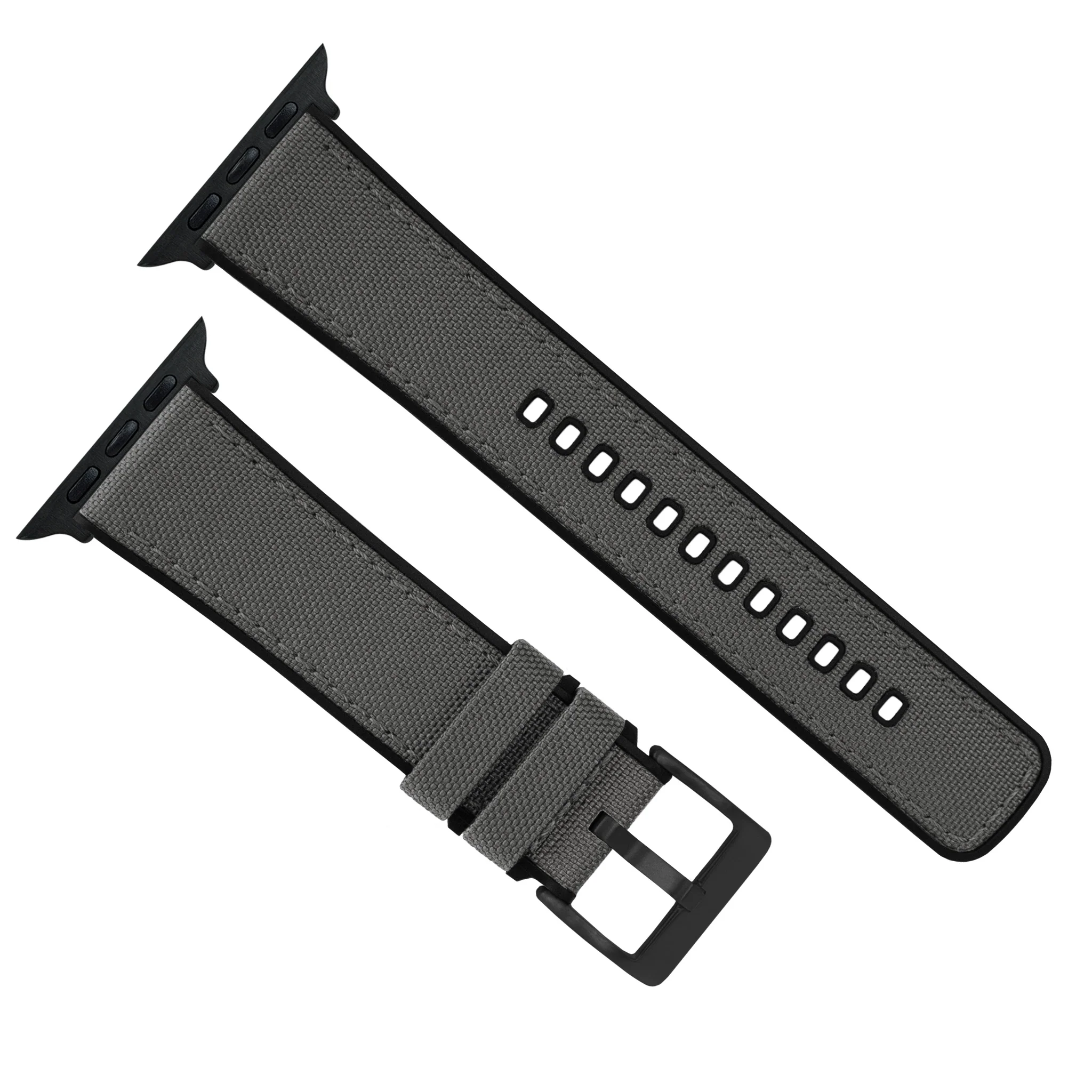 Apple Watch Smoke Grey Cordura Fabric And Silicone Hybrid Watch Band - Image 6