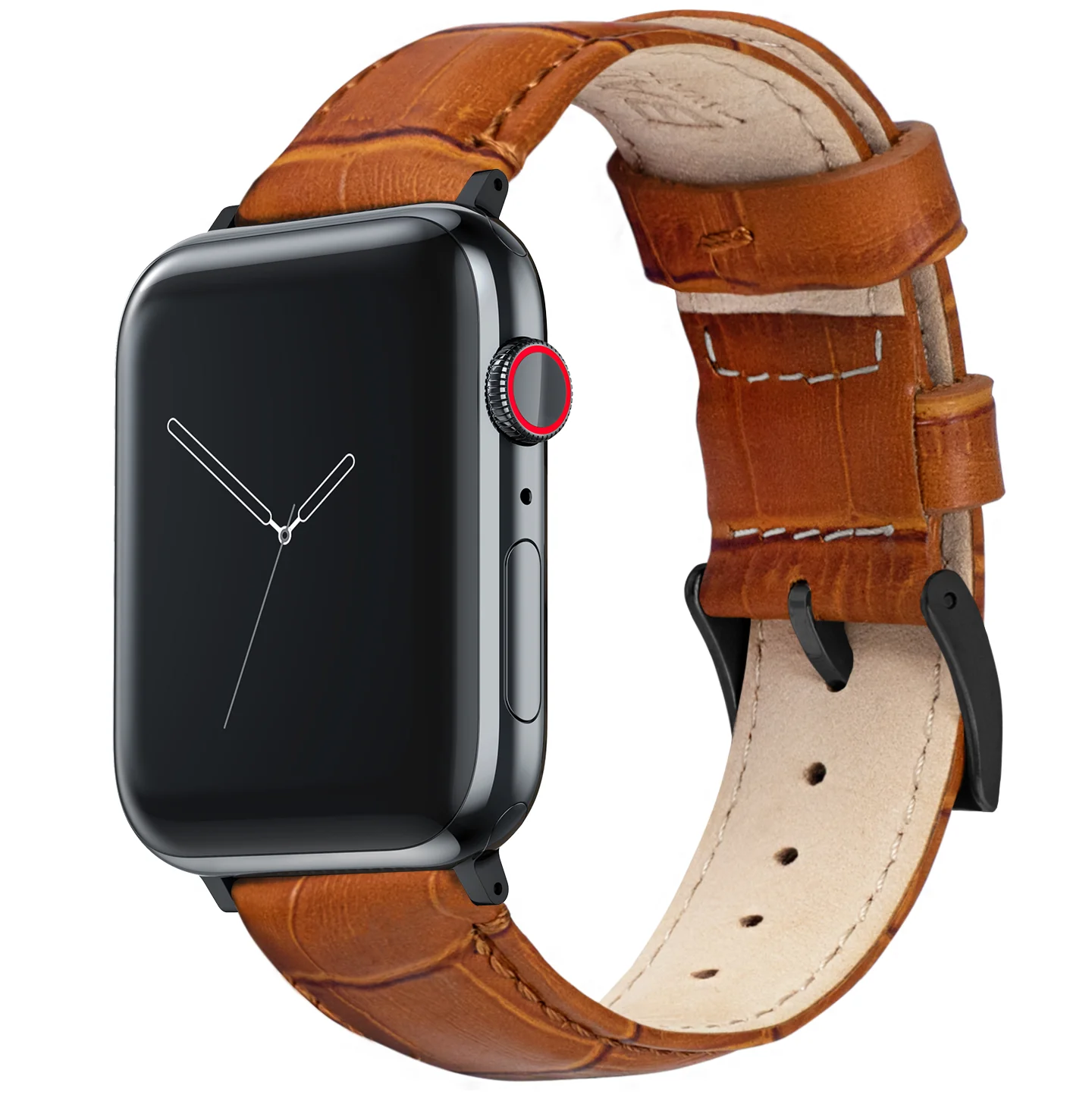 Apple Watch Toffee Brown Alligator Grain Leather Watch Band - Image 3