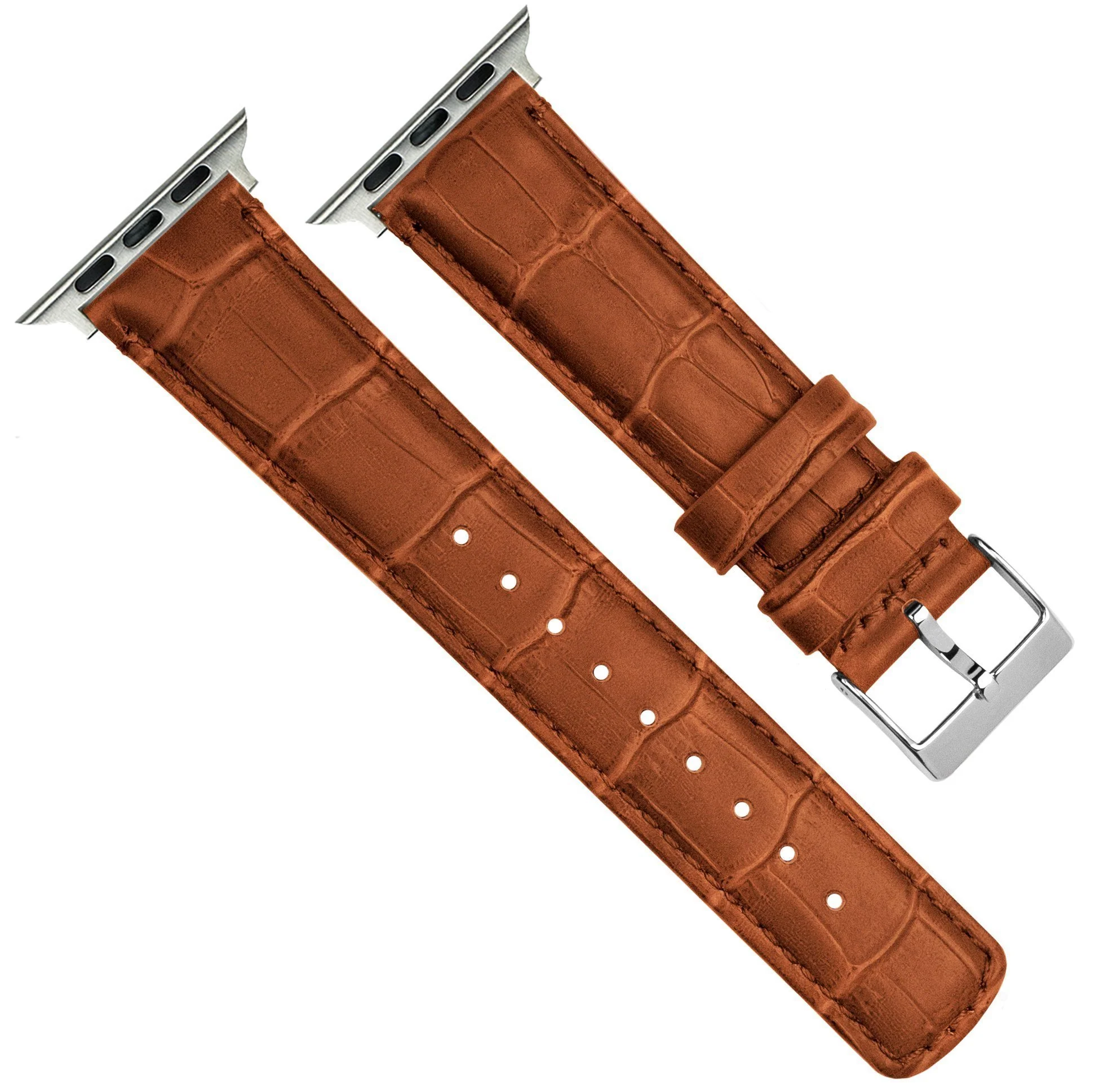 Apple Watch Toffee Brown Alligator Grain Leather Watch Band - Image 5