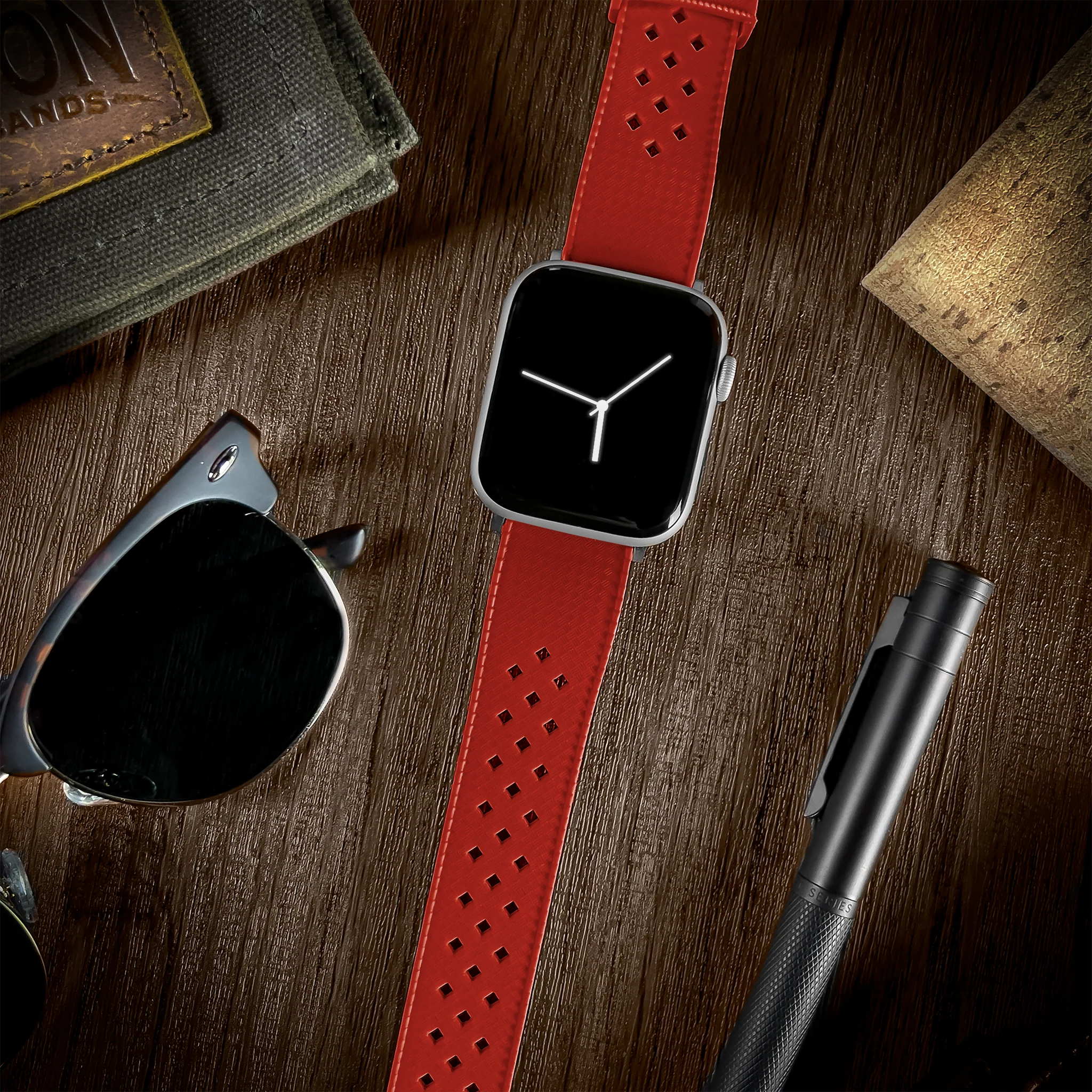 Apple Watch Tropical Style Crimson Red Watch Band - Image 2