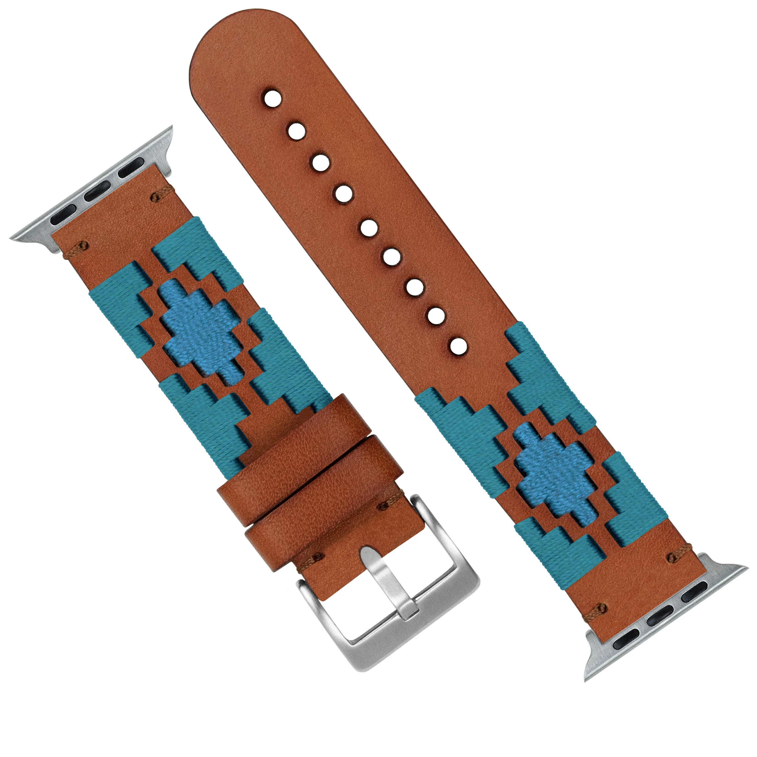 Apple Watch Turquoise Sky Blue Gaucho Watch Band - Image 6