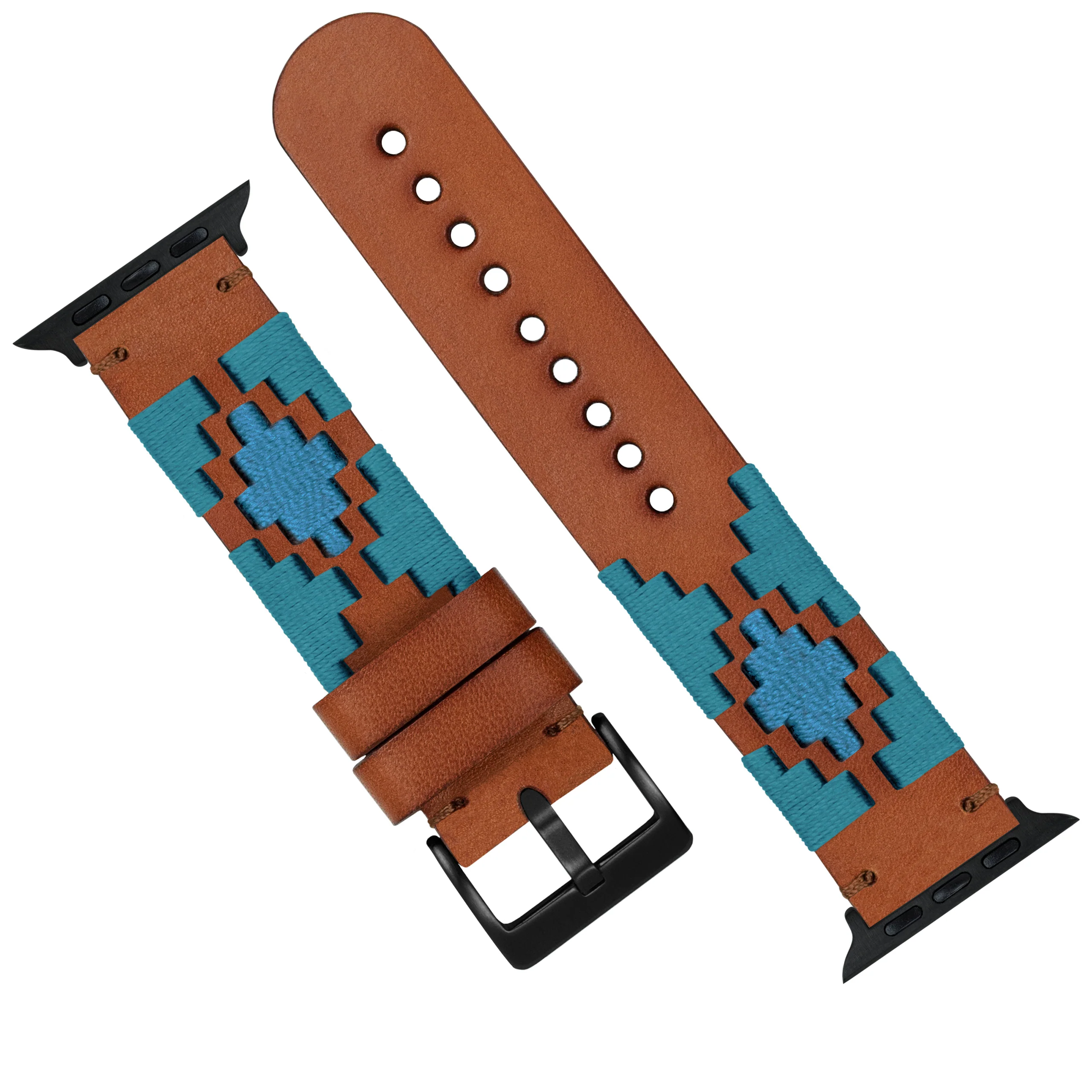 Apple Watch Turquoise Sky Blue Gaucho Watch Band - Image 7