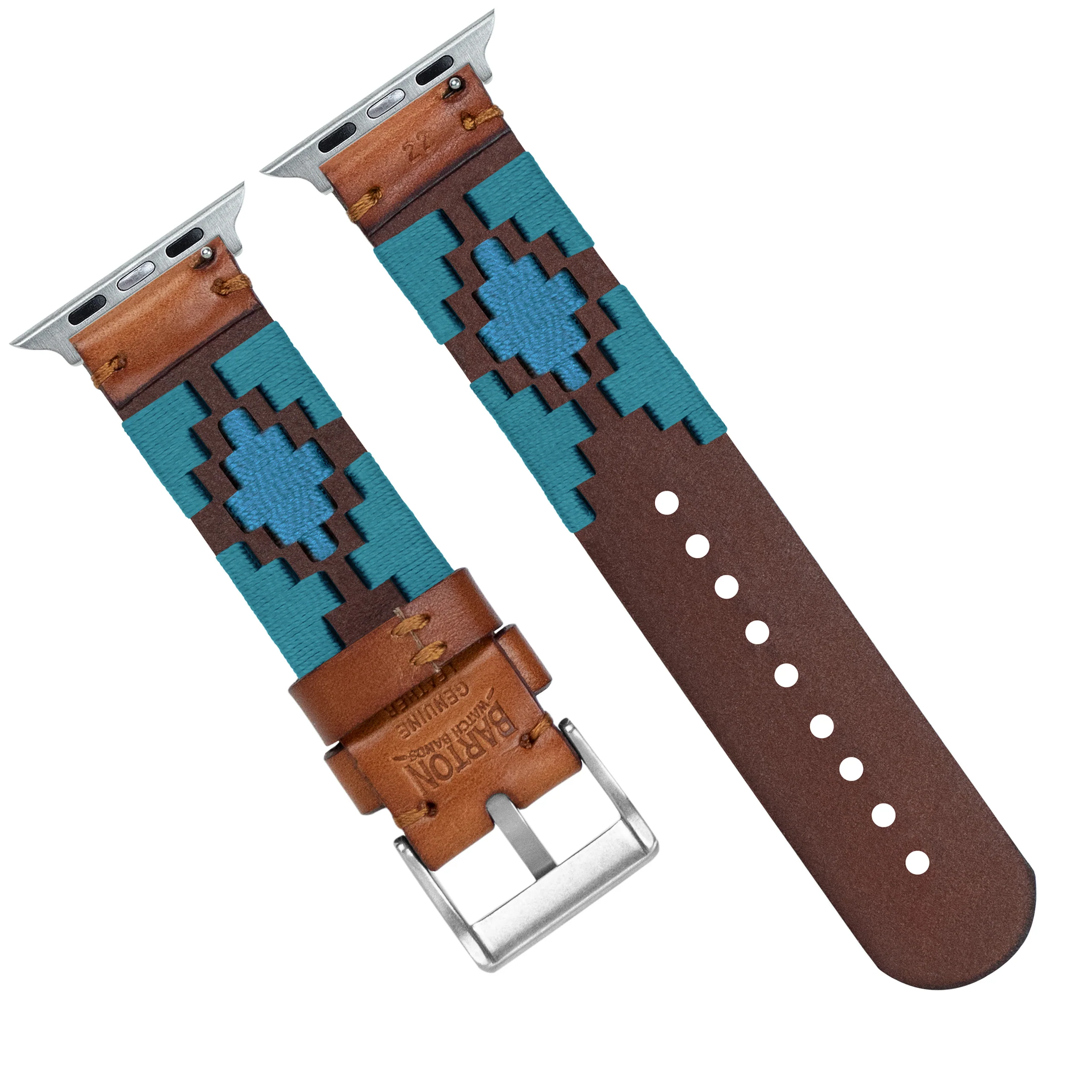 Apple Watch Turquoise Sky Blue Gaucho Watch Band - Image 8
