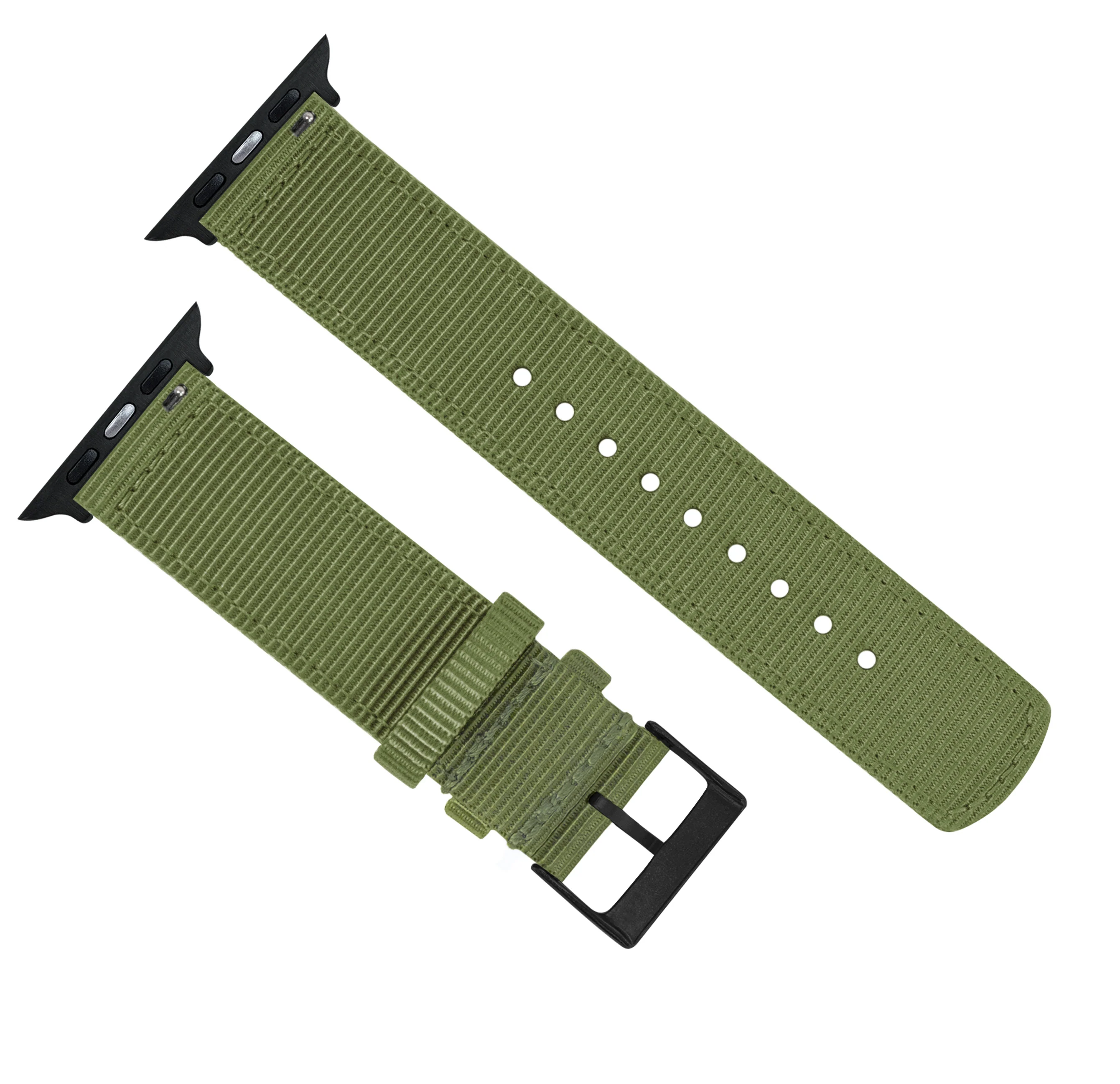 Apple Watch Two Piece NATO® style Army Green Watch Band - Image 10