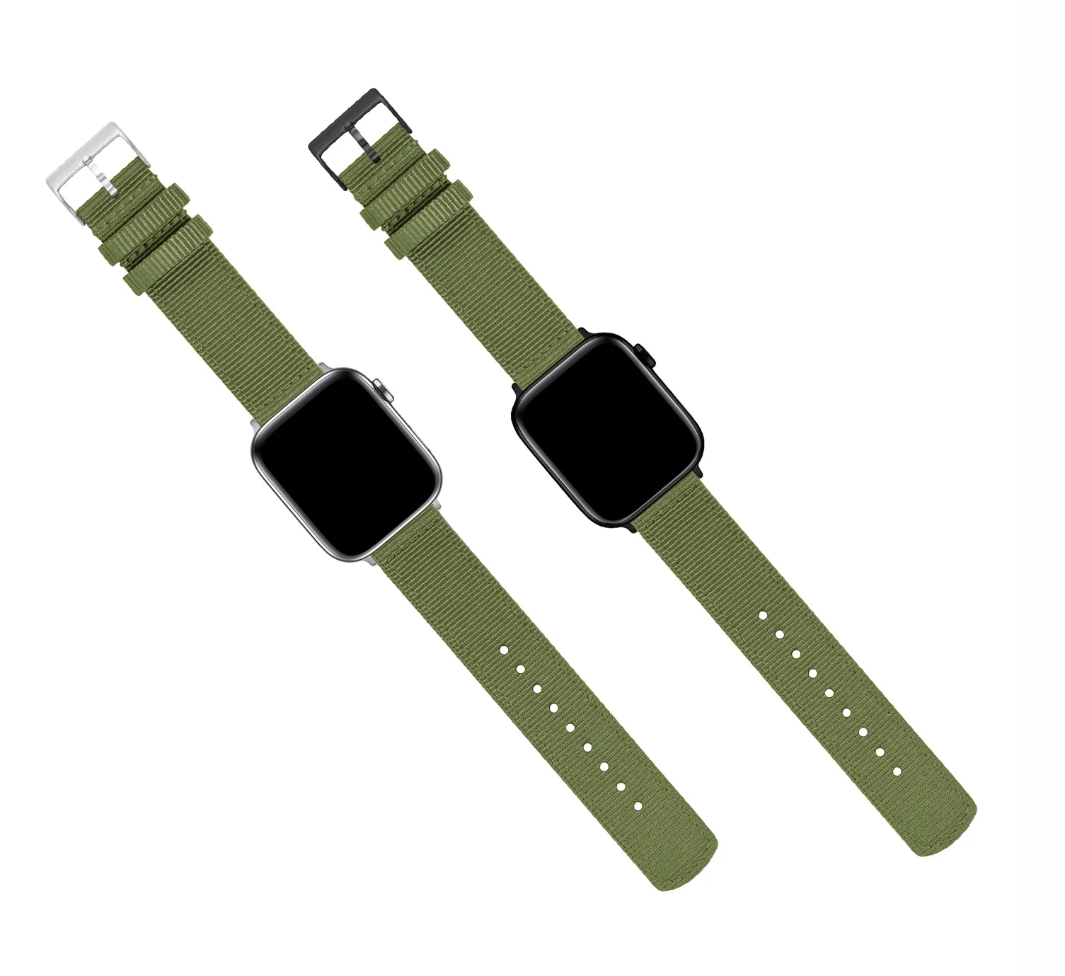 Apple Watch Two Piece NATO® style Army Green Watch Band - Image 5