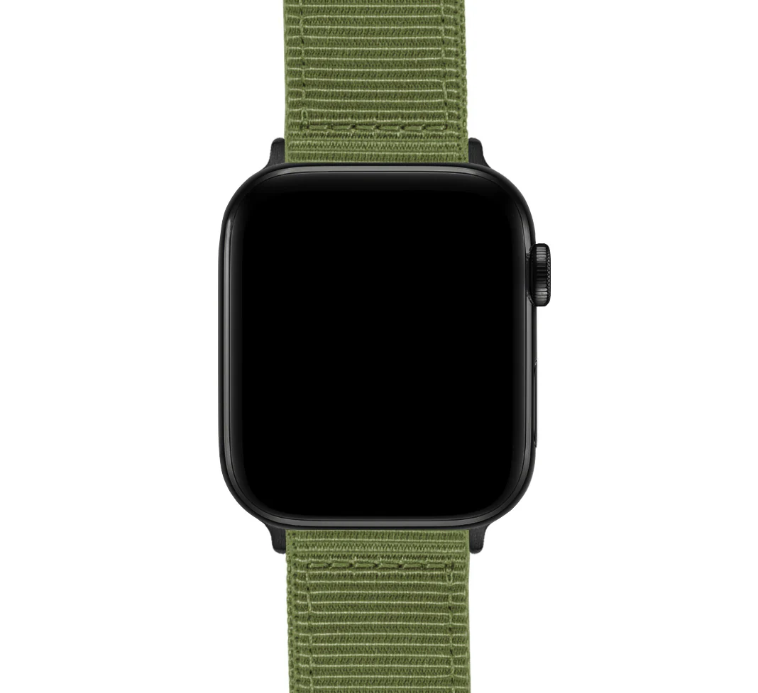 Apple Watch Two Piece NATO® style Army Green Watch Band - Image 6