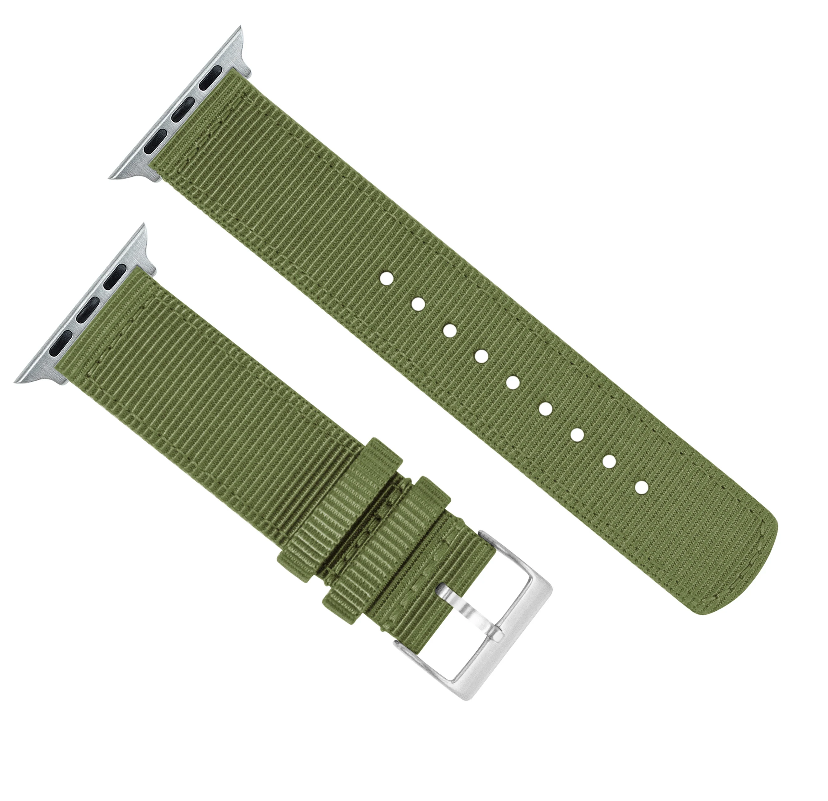 Apple Watch Two Piece NATO® style Army Green Watch Band - Image 8
