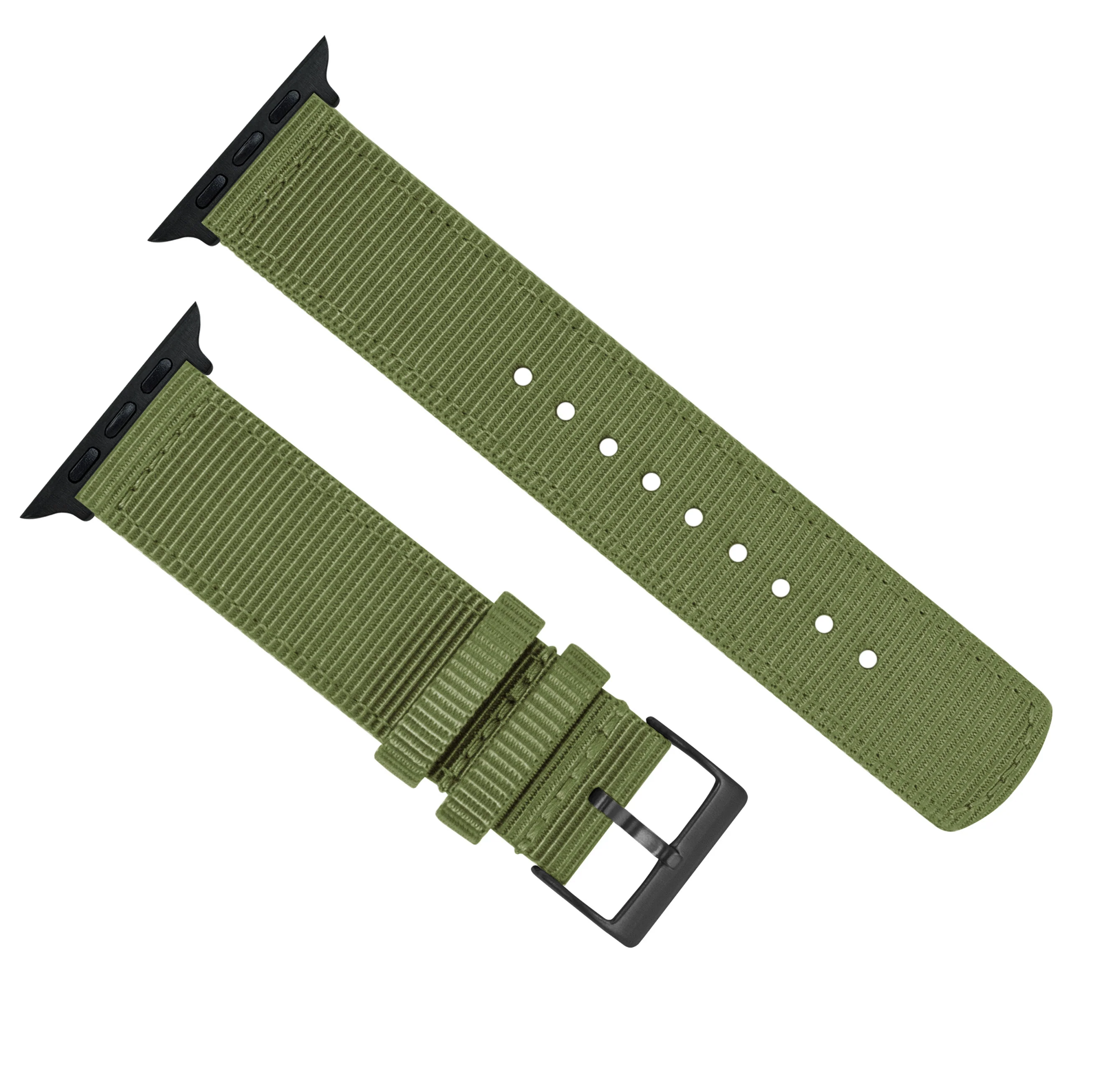 Apple Watch Two Piece NATO® style Army Green Watch Band - Image 9
