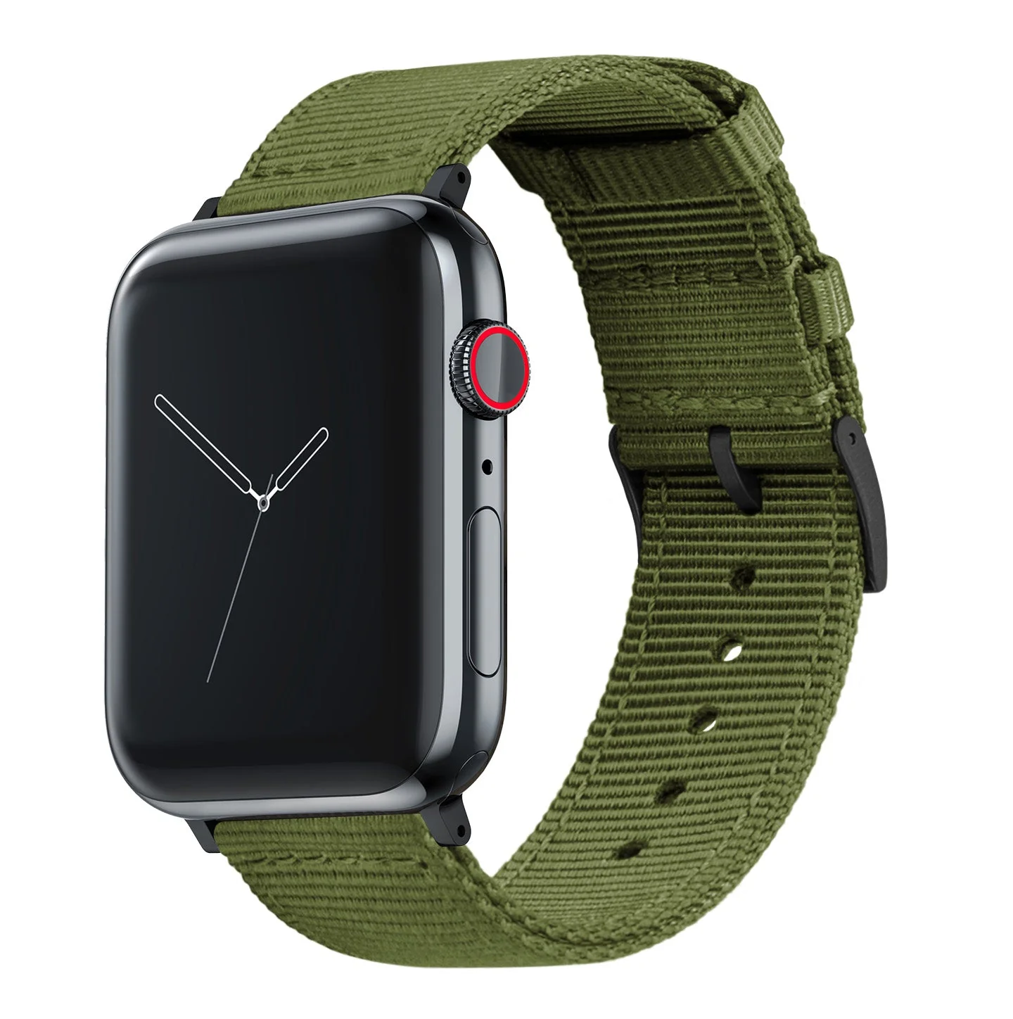 Apple Watch Small (38mm, 40mm, 41mm, 42mm) Two Piece NATO® style Army Green Watch Band - Image 2