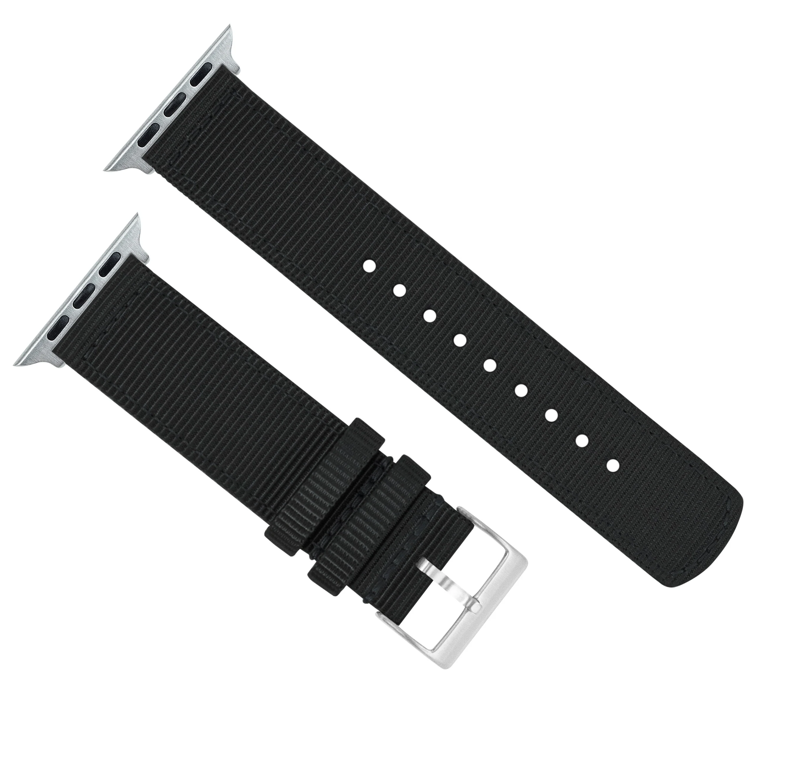Apple Watch Two Piece NATO® style Black Watch Band - Image 11