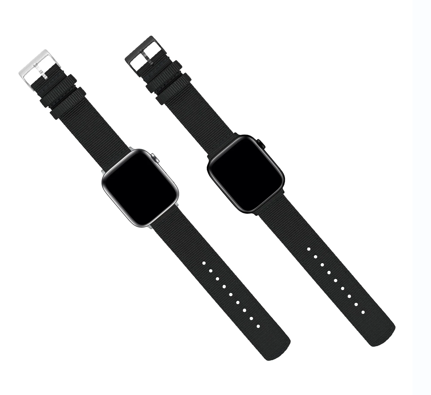 Apple Watch Two Piece NATO® style Black Watch Band - Image 5