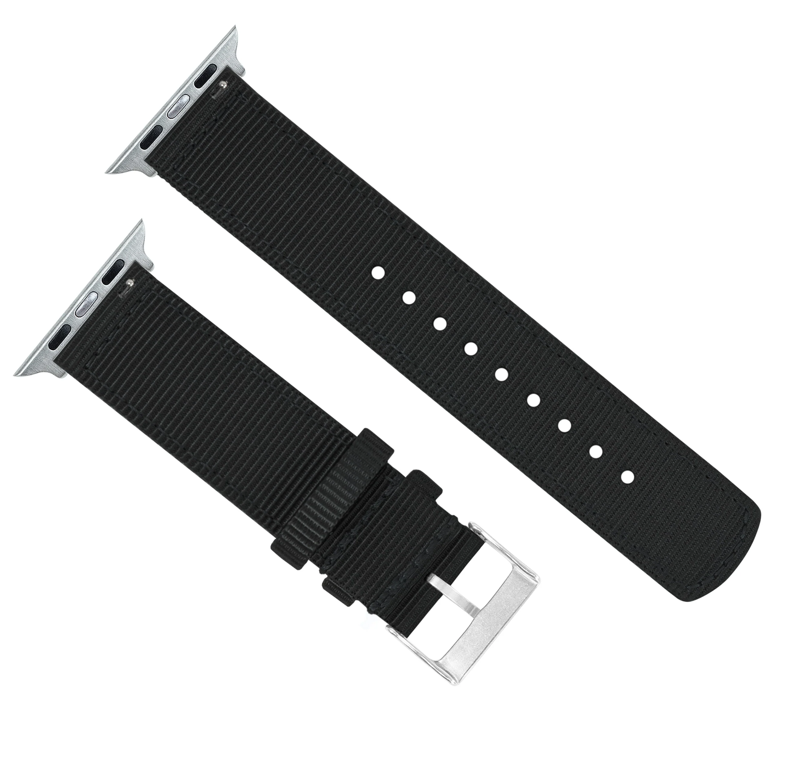 Apple Watch Two Piece NATO® style Black Watch Band - Image 9