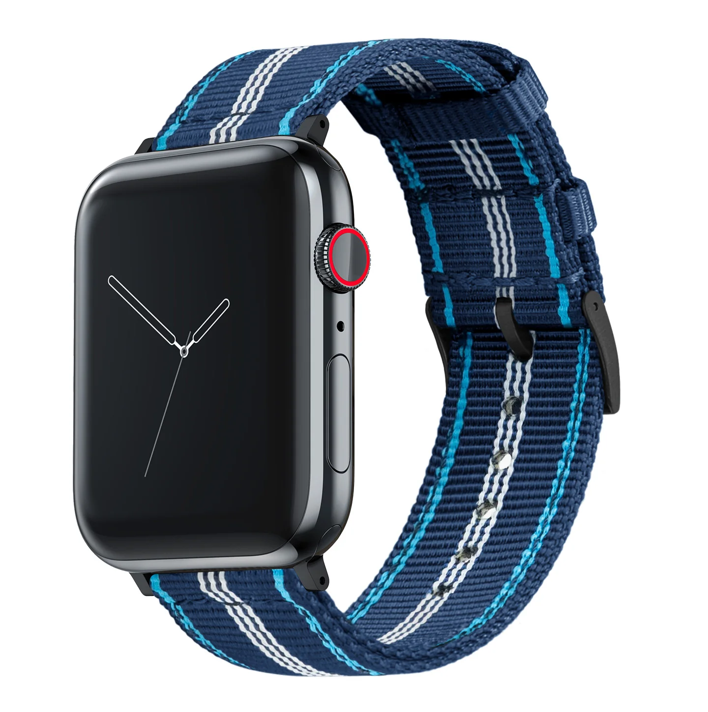 Apple Watch Two Piece NATO® style Navy Aqua Blue Watch Band - Image 2
