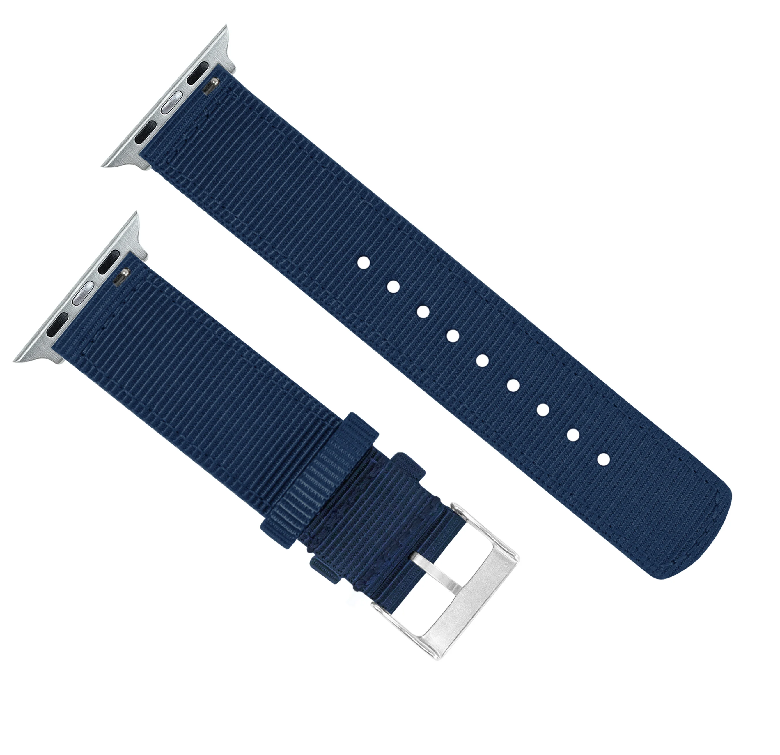 Apple Watch Two Piece NATO® style Navy Blue Watch Band - Image 10