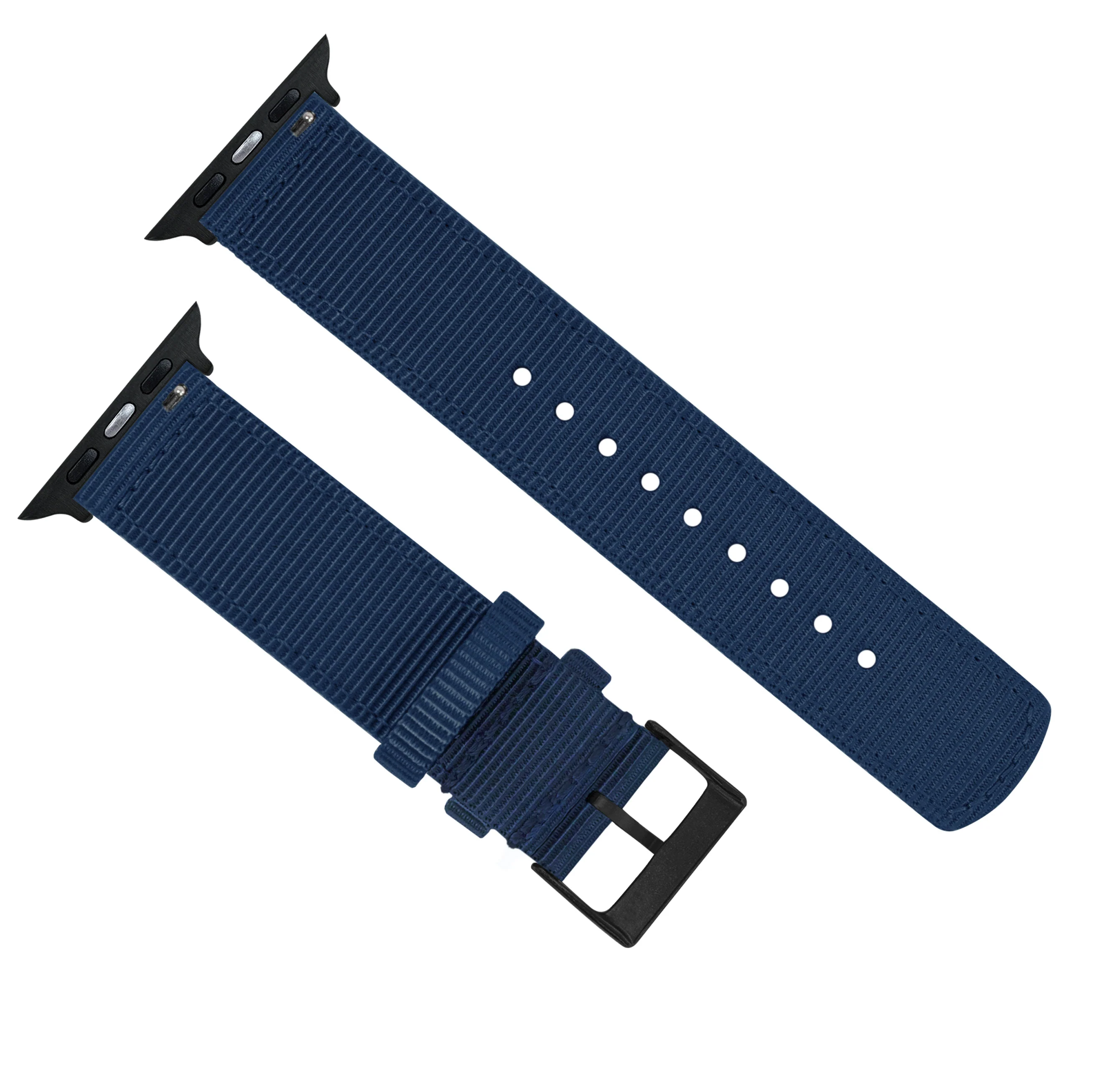 Apple Watch Two Piece NATO® style Navy Blue Watch Band - Image 11