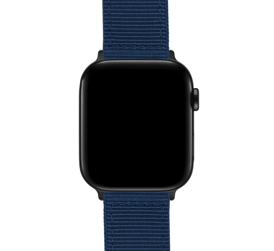 Apple Watch Two Piece NATO® style Navy Blue Watch Band - Image 7