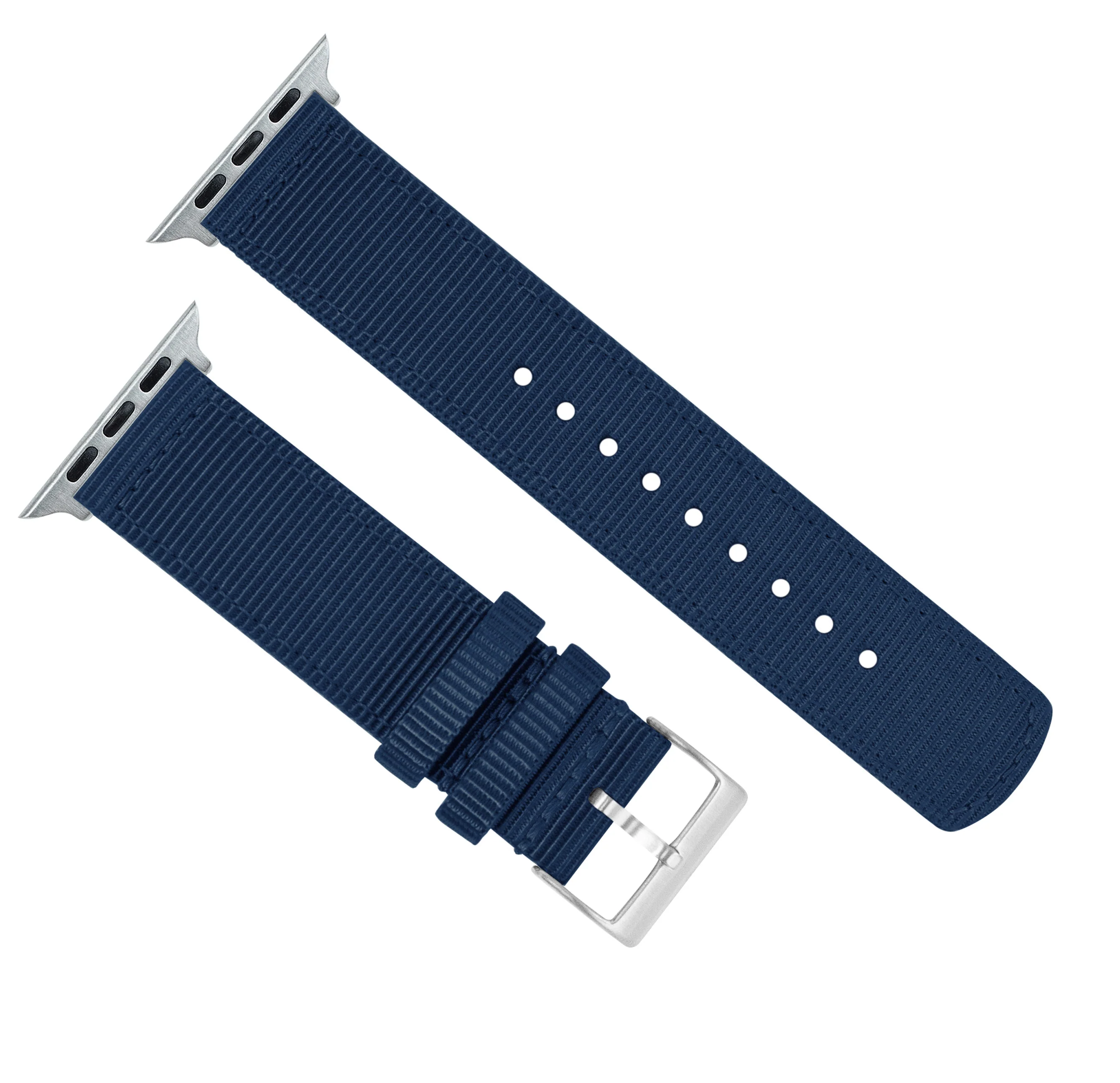 Apple Watch Two Piece NATO® style Navy Blue Watch Band - Image 8