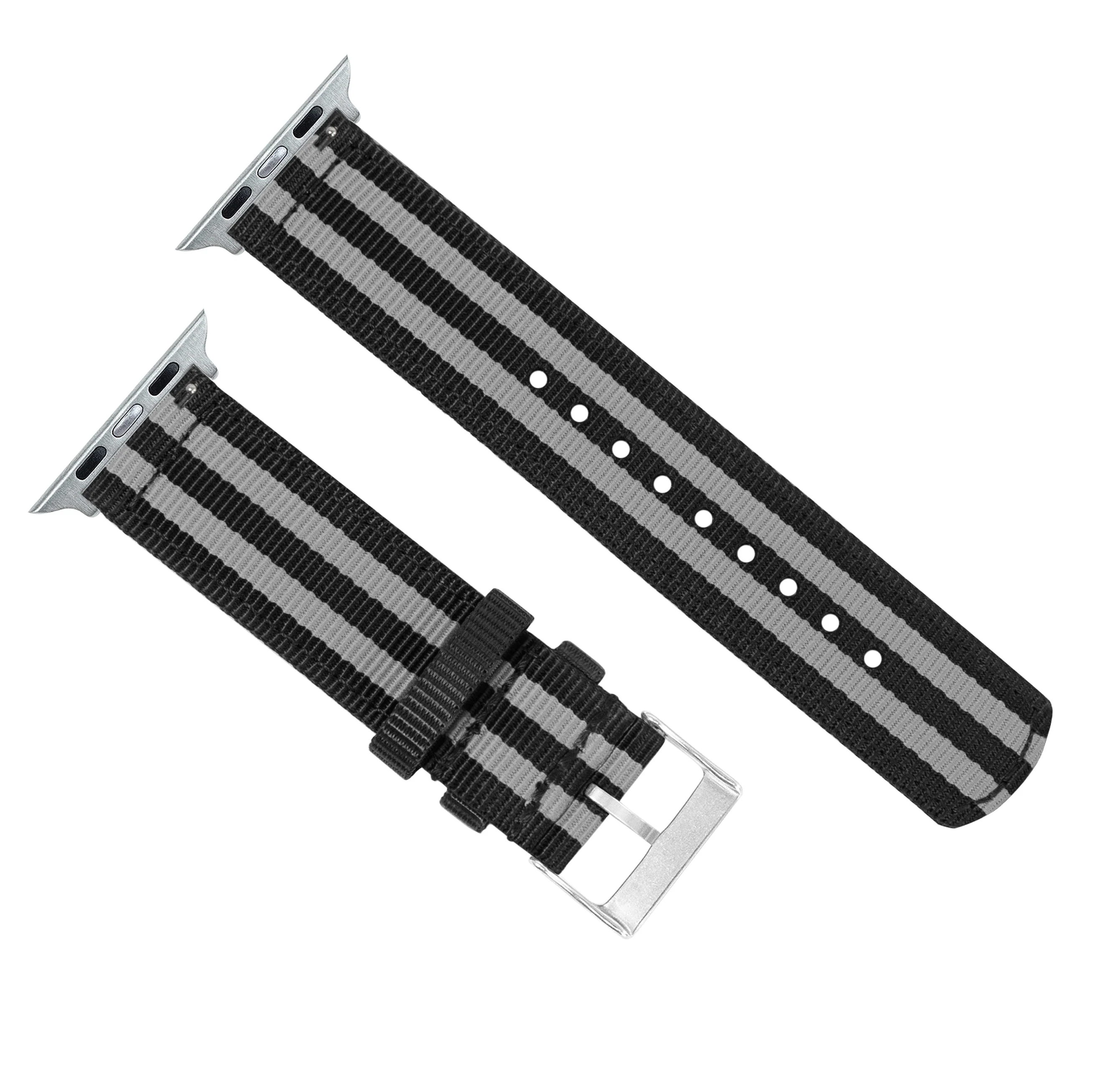 Apple Watch Two Piece NATO® style Smoke Black Bond Watch Band - Image 10