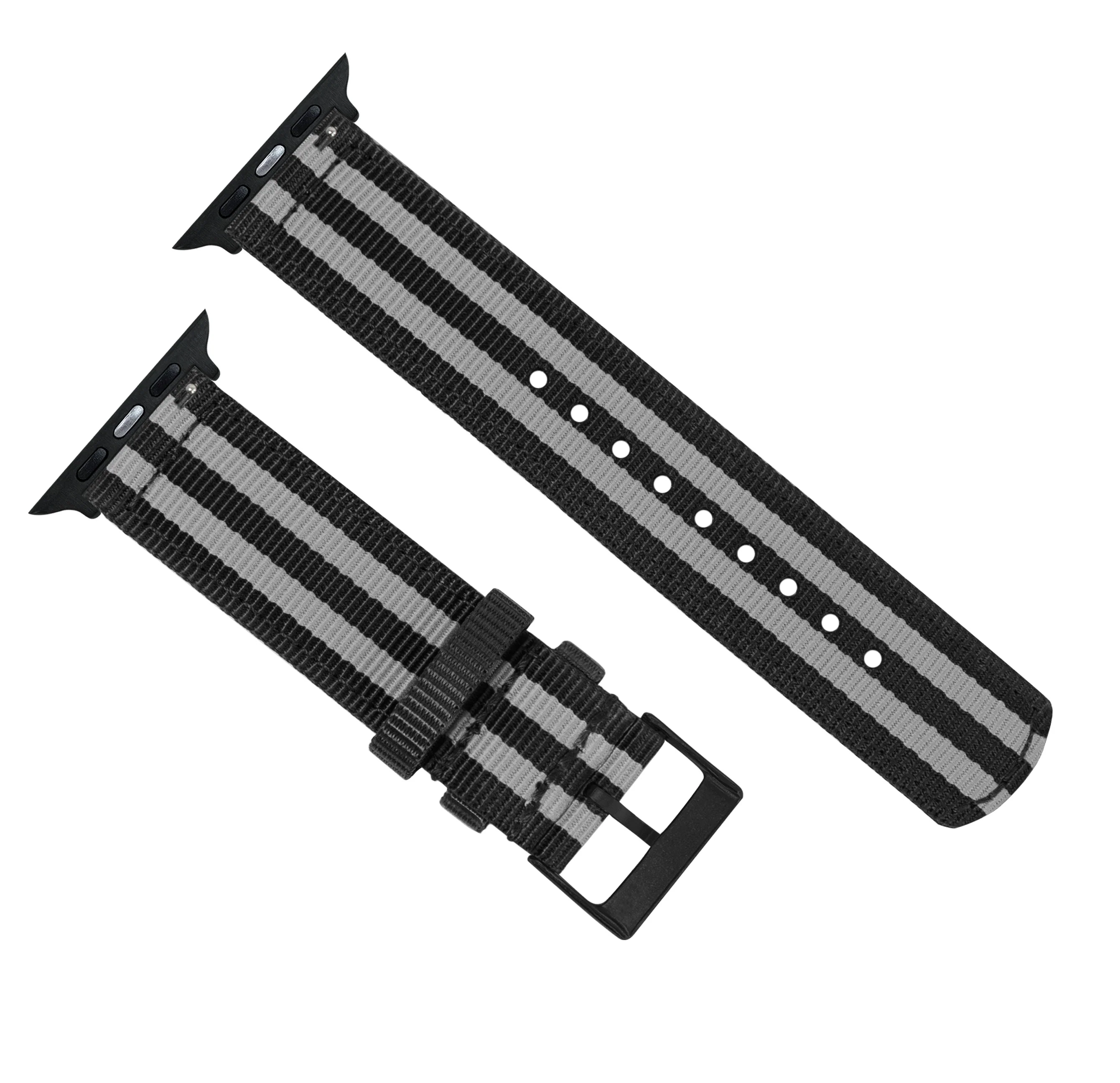 Apple Watch Two Piece NATO® style Smoke Black Bond Watch Band - Image 11